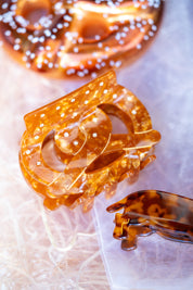 Haarklammer Breze braun groß