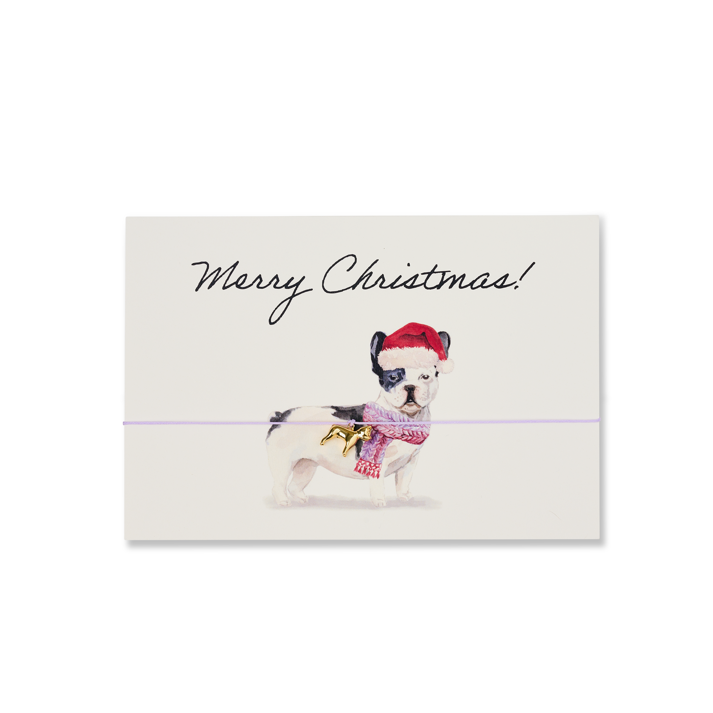 Armband-Karte: Merry Christmas Französische Bulldogge