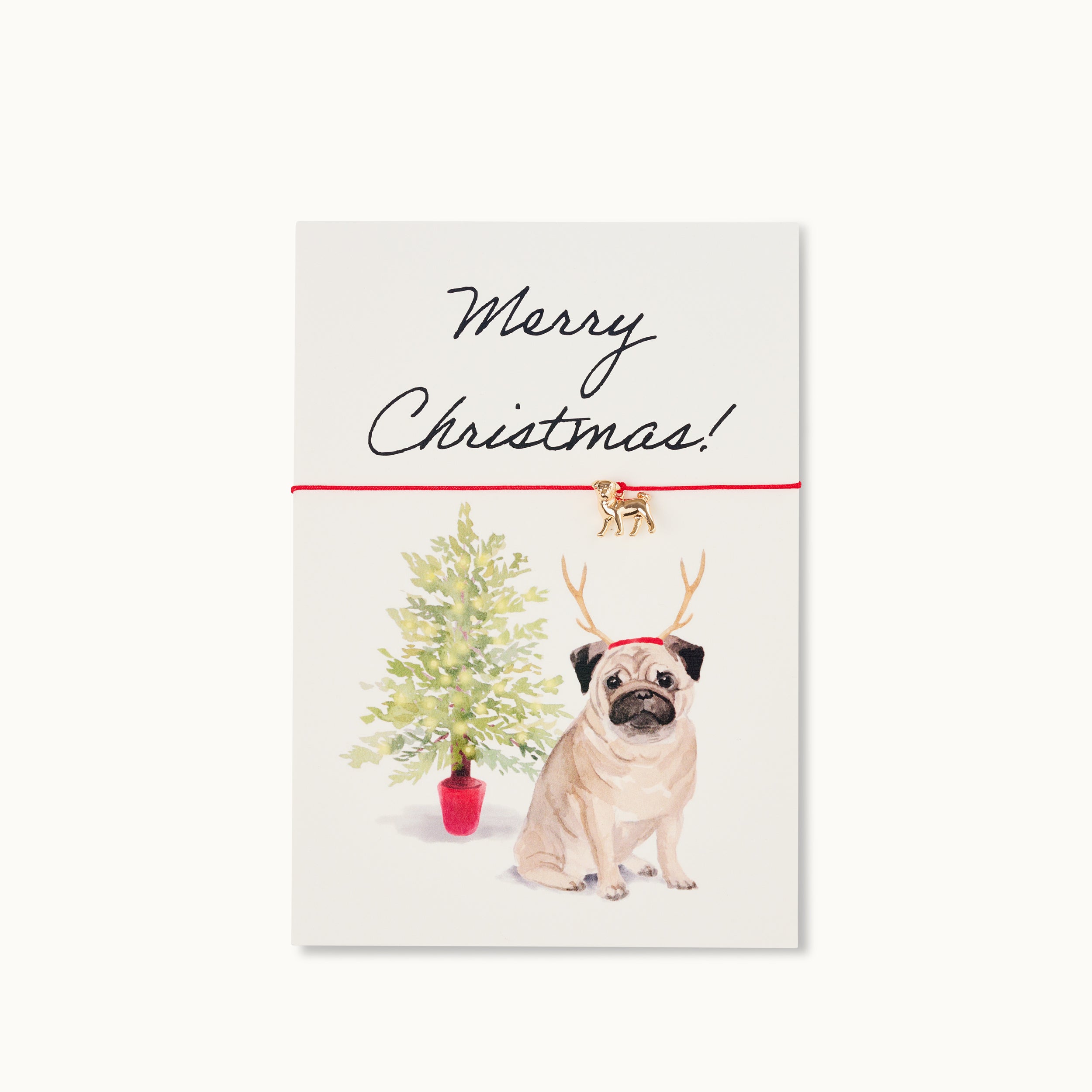 Armband-Karte: Merry Christmas Mops