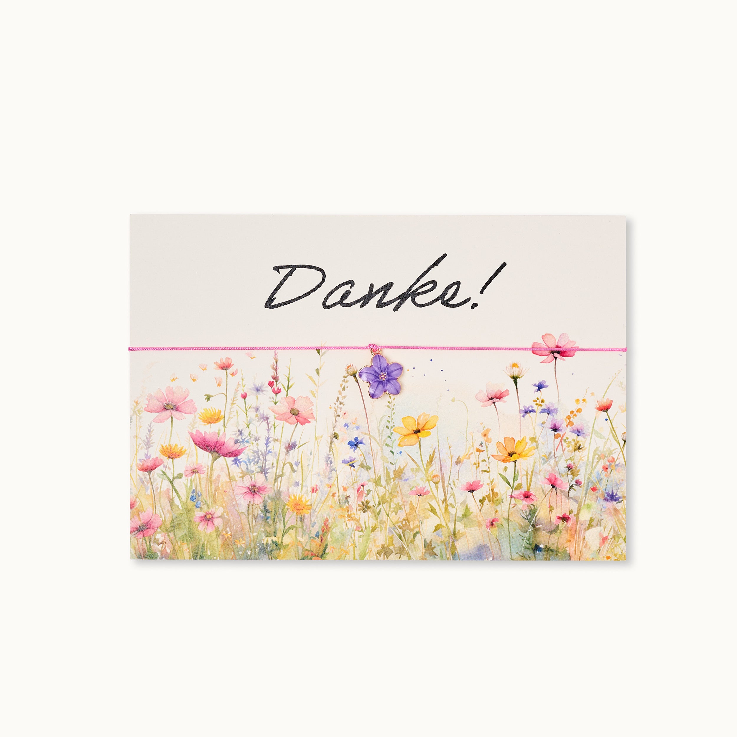 Armband-Karte: Danke Blumen