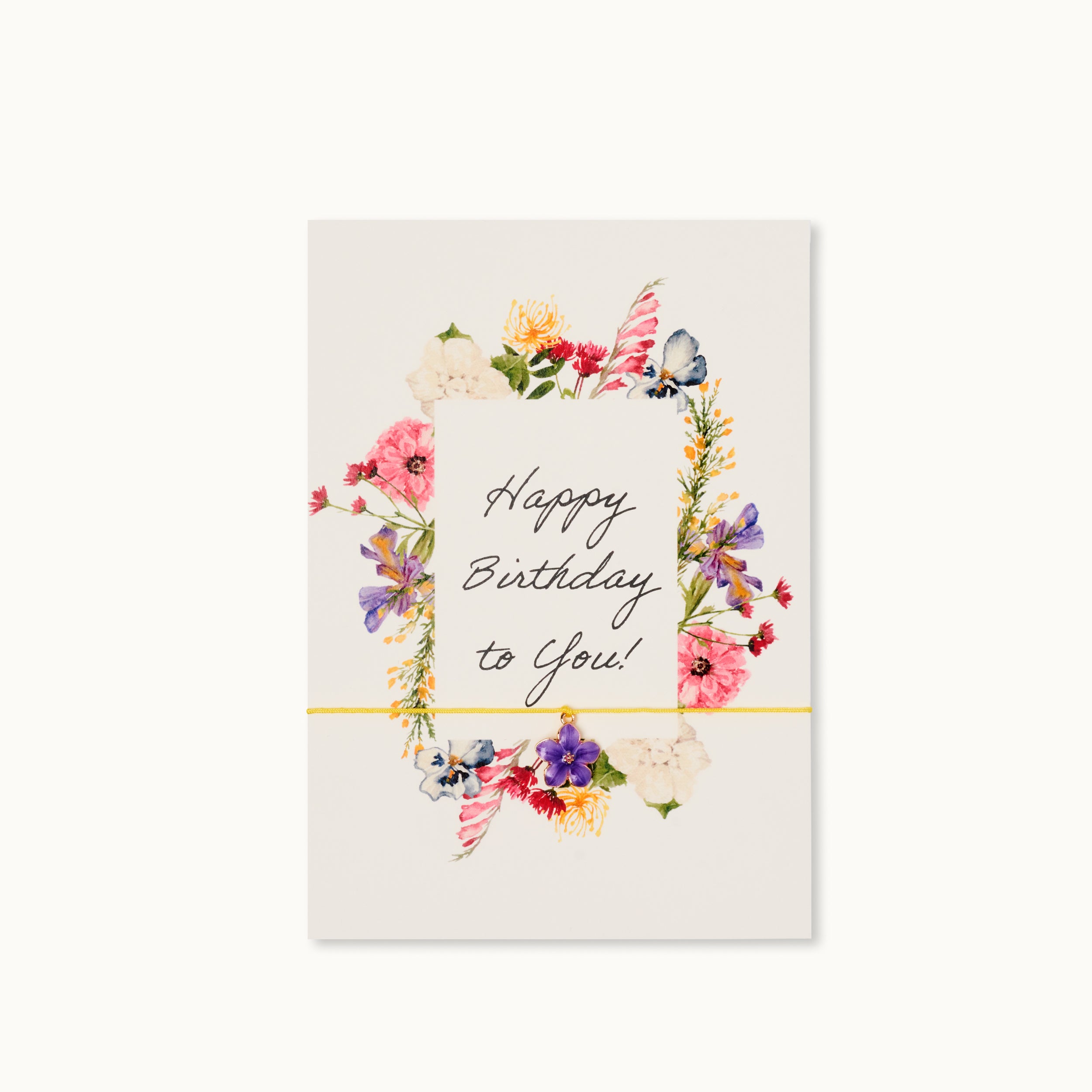 Armband-Karte: Happy Birthday Flowers