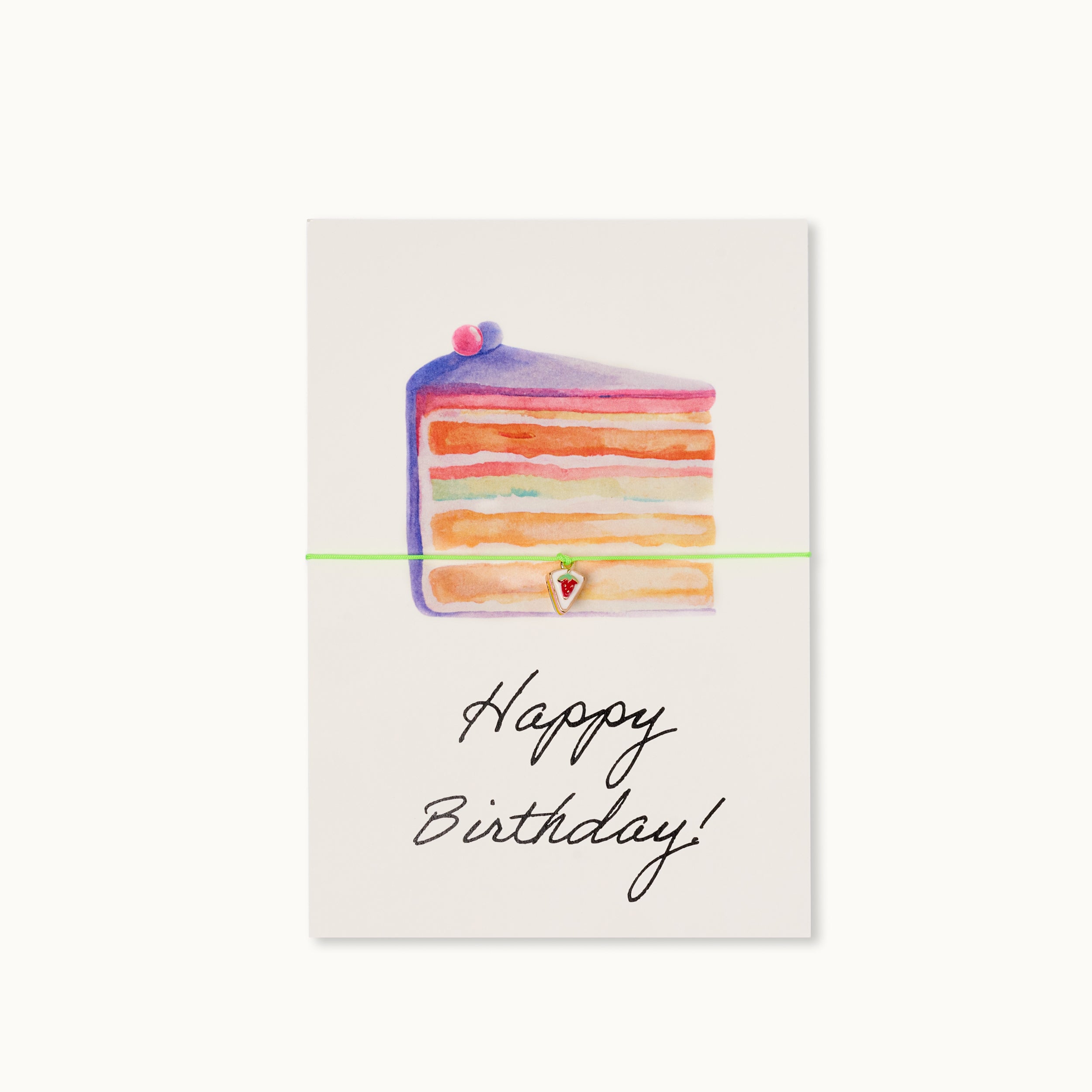 Armband-Karte: Happy Birthday Cake Slice
