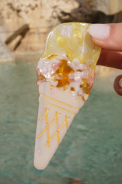 Haarklammer Eis Gelb