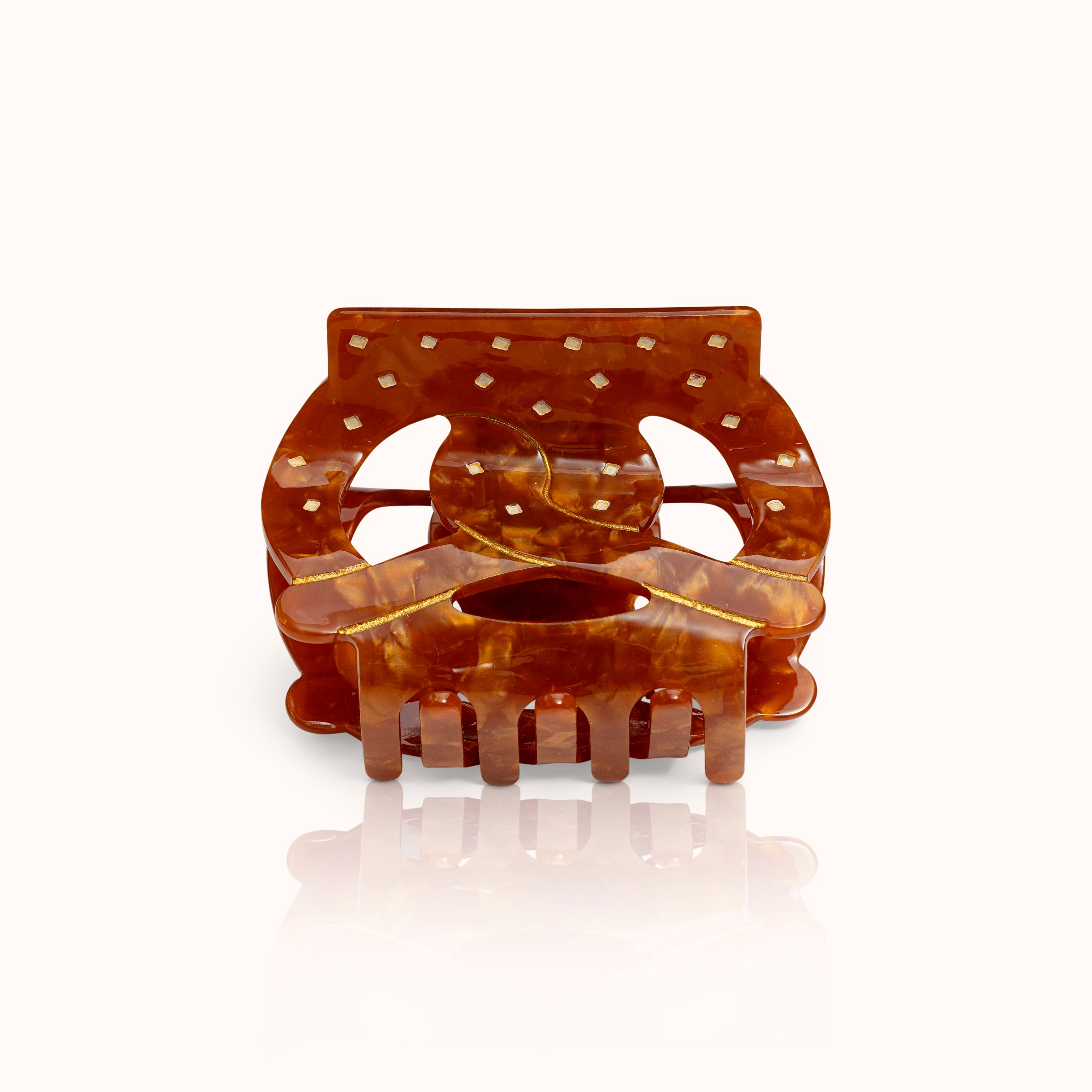 Haarklammer Breze braun groß