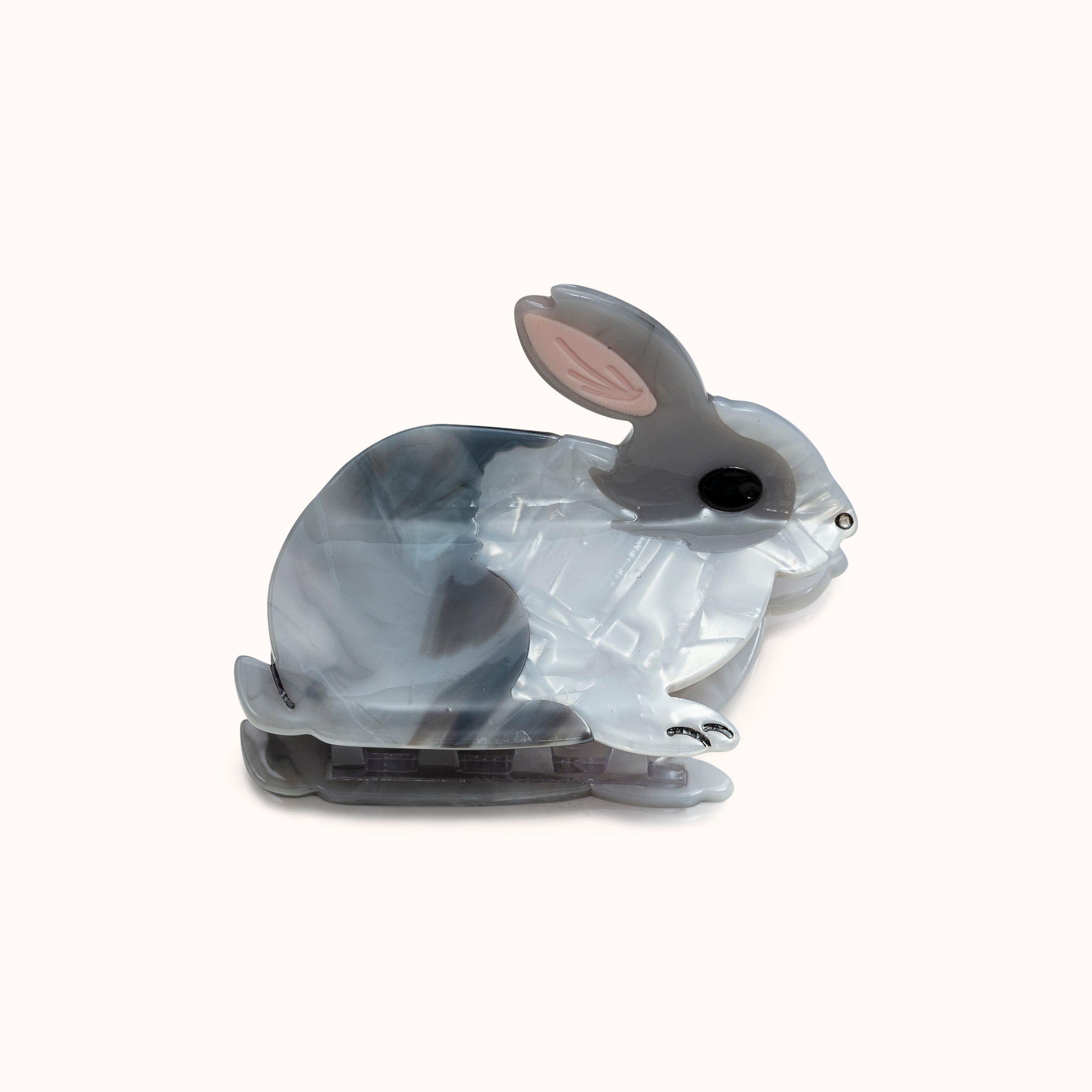 Haarklammer Hase grau