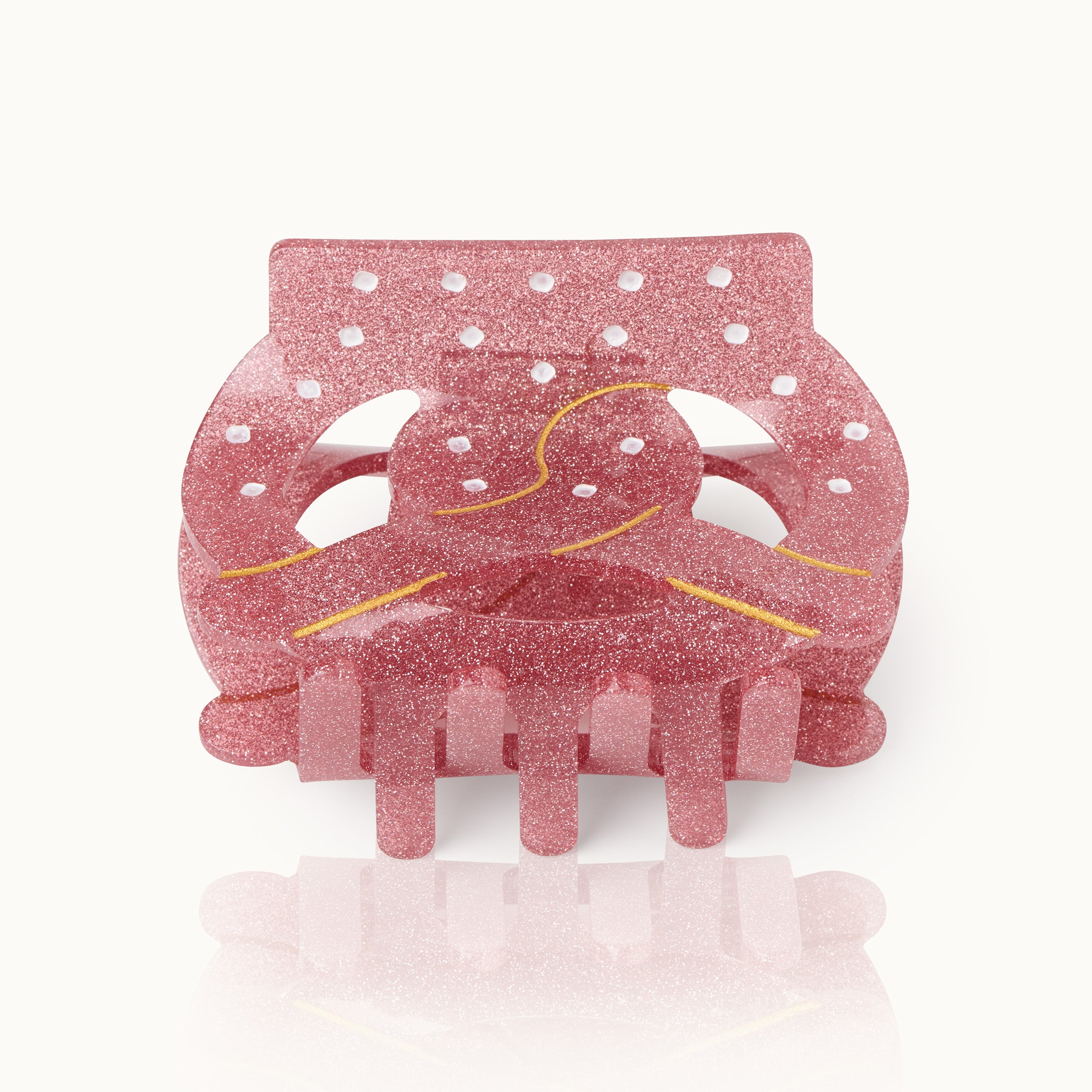 Haarklammer Breze Glitzer pink groß