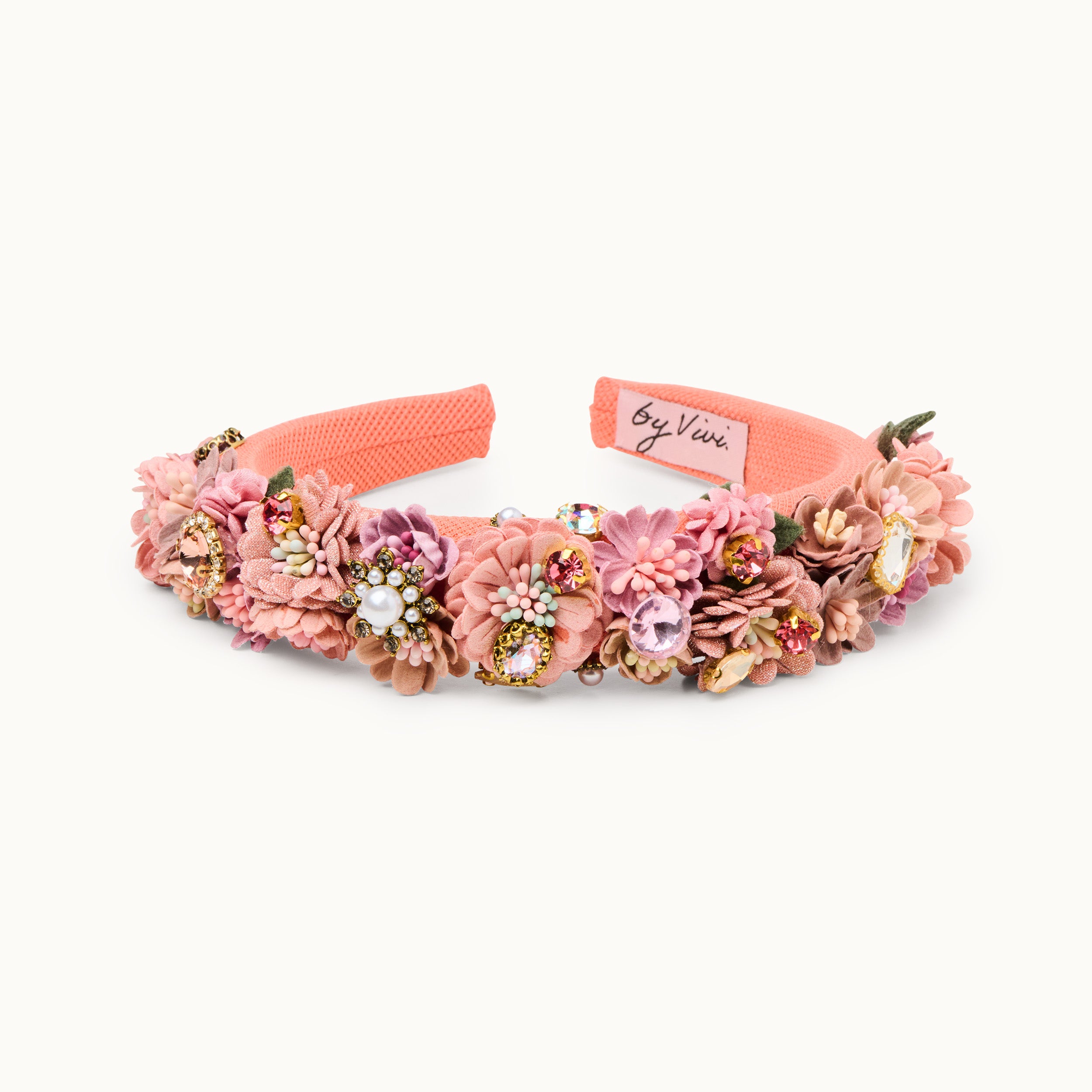 Haarreif Blumen coralle