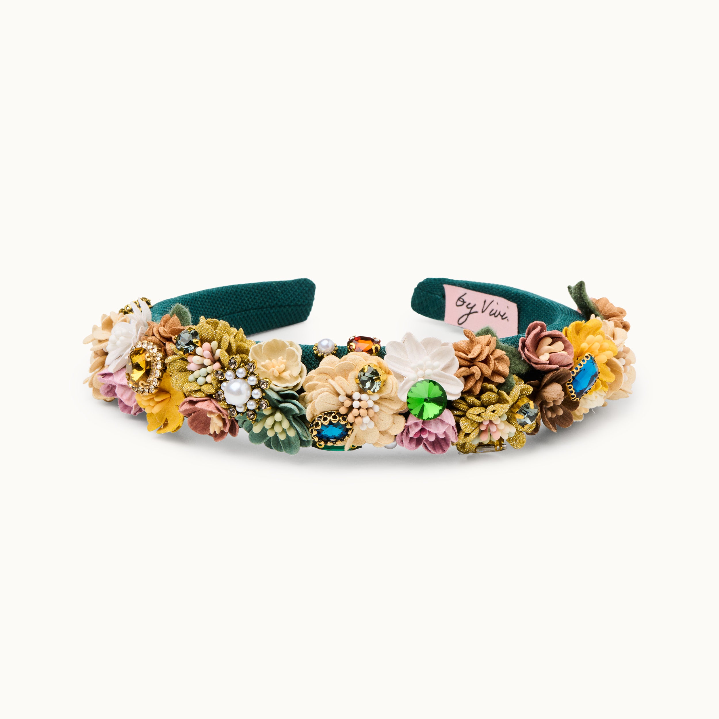 Haarreif Blumen petrol