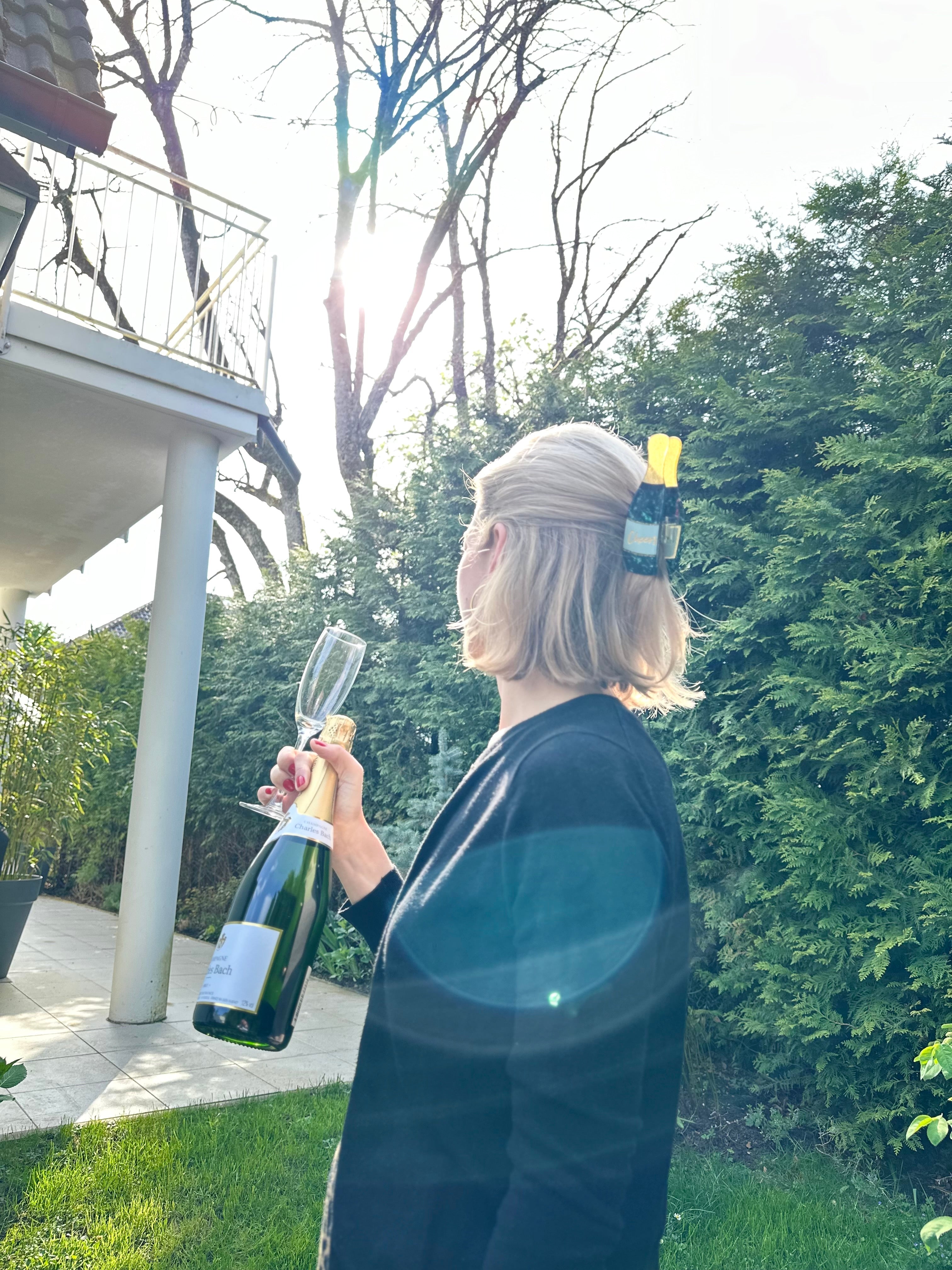 Haarklammer Champagner