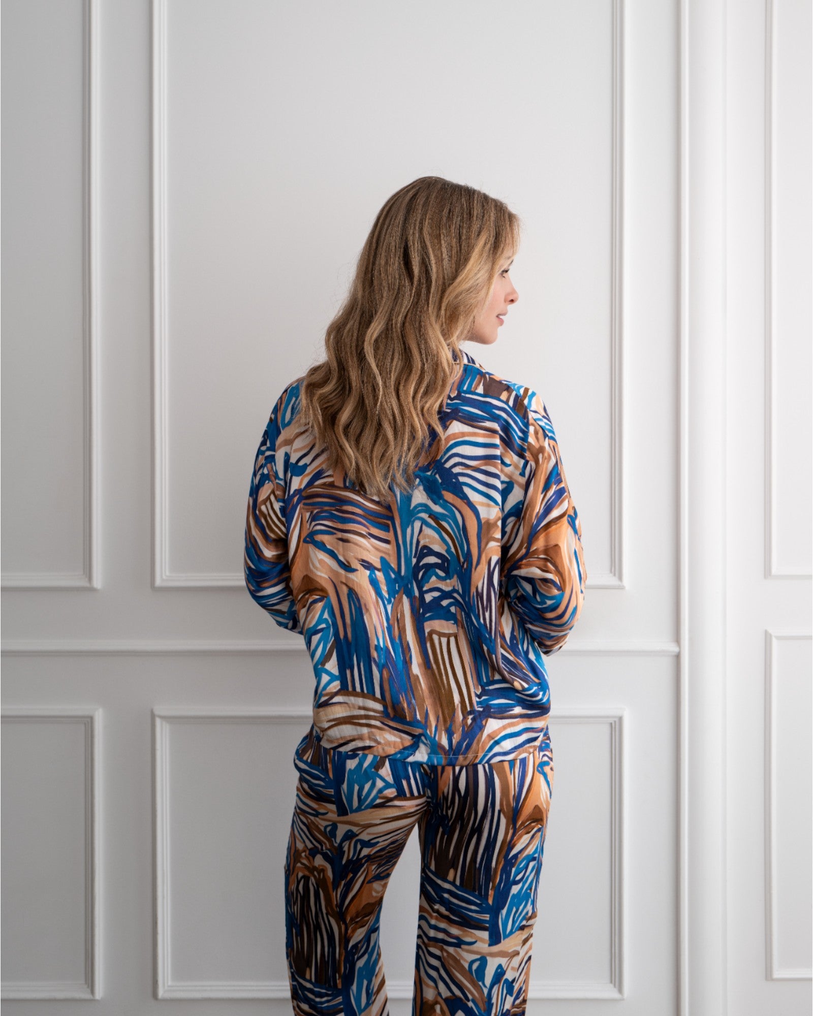 Bluse Loose Cut Blue Seaweed
