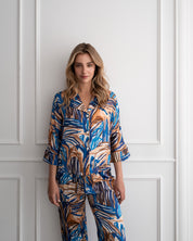 Bluse Loose Cut Blue Seaweed