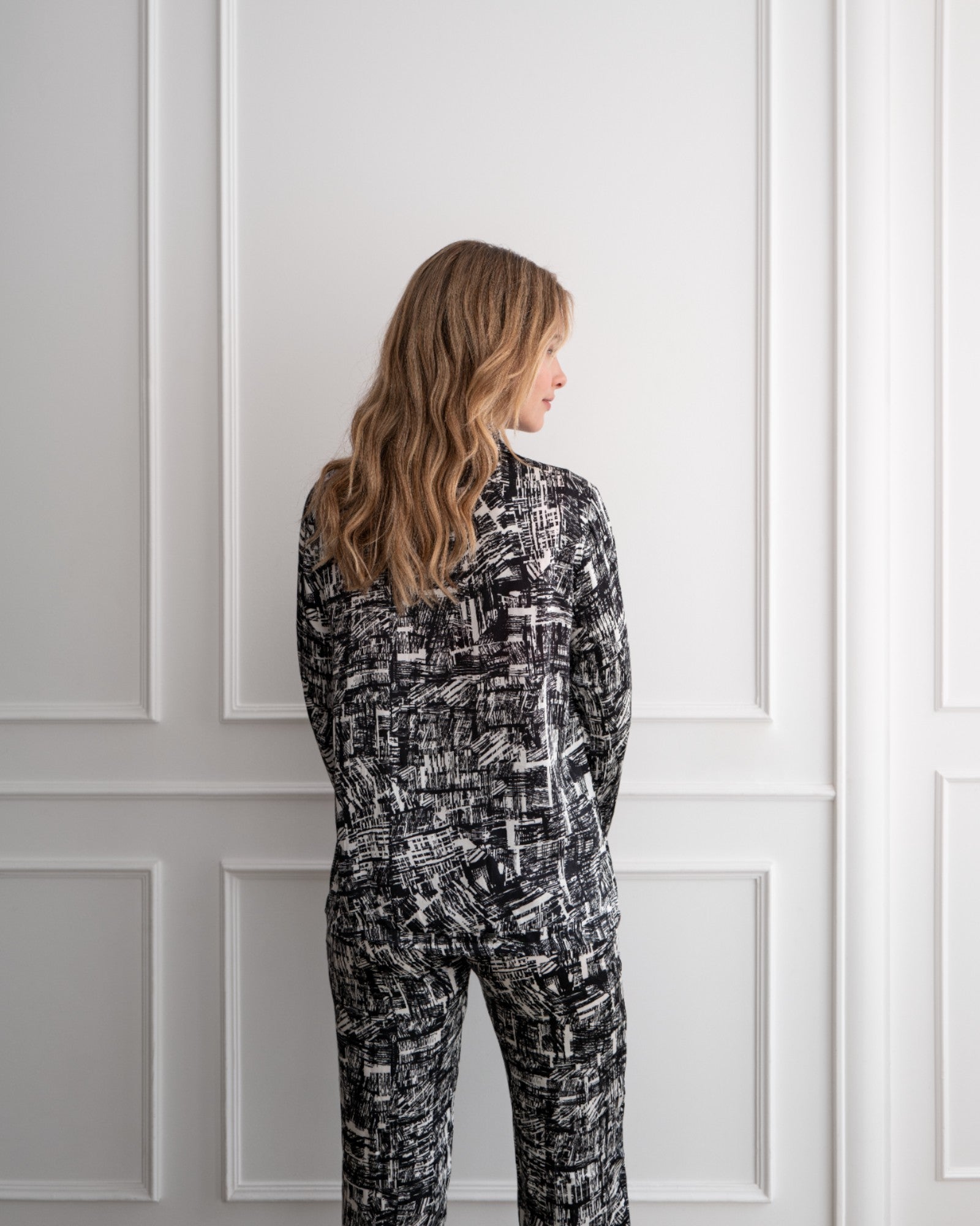 Bluse Straight Cut Black & White