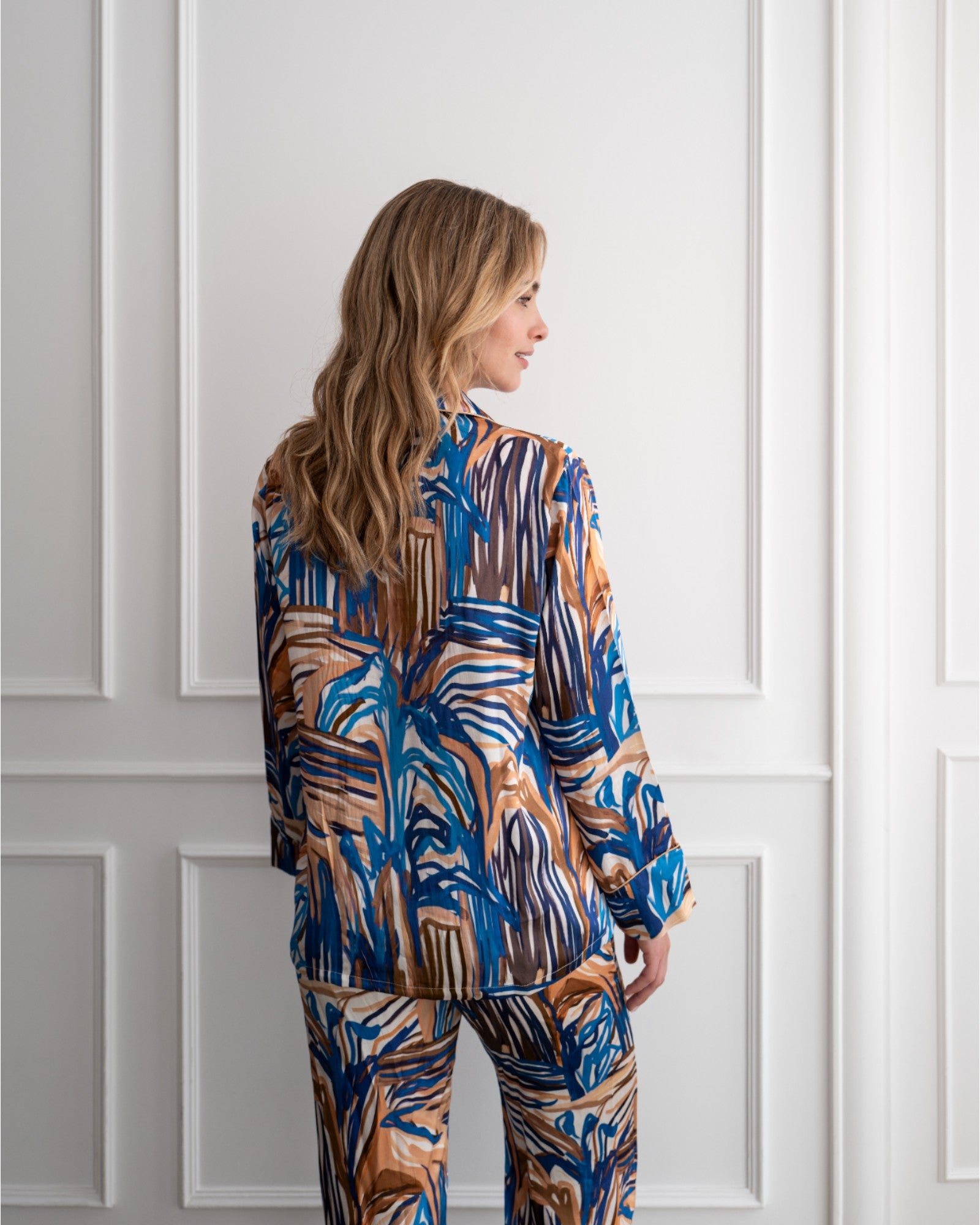 Bluse Straight Cut Blue Seaweed