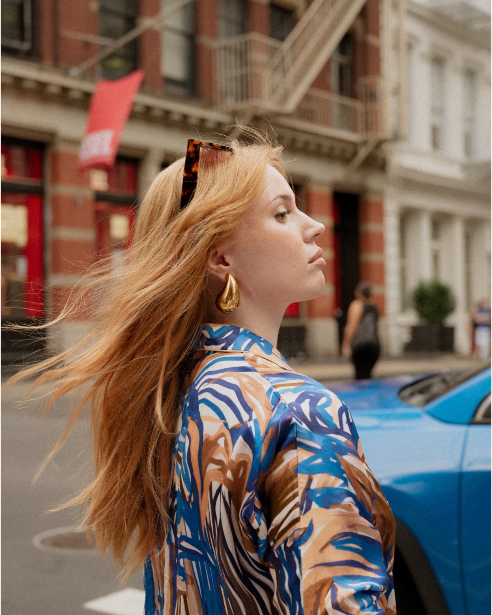 Bluse Loose Cut Blue Seaweed