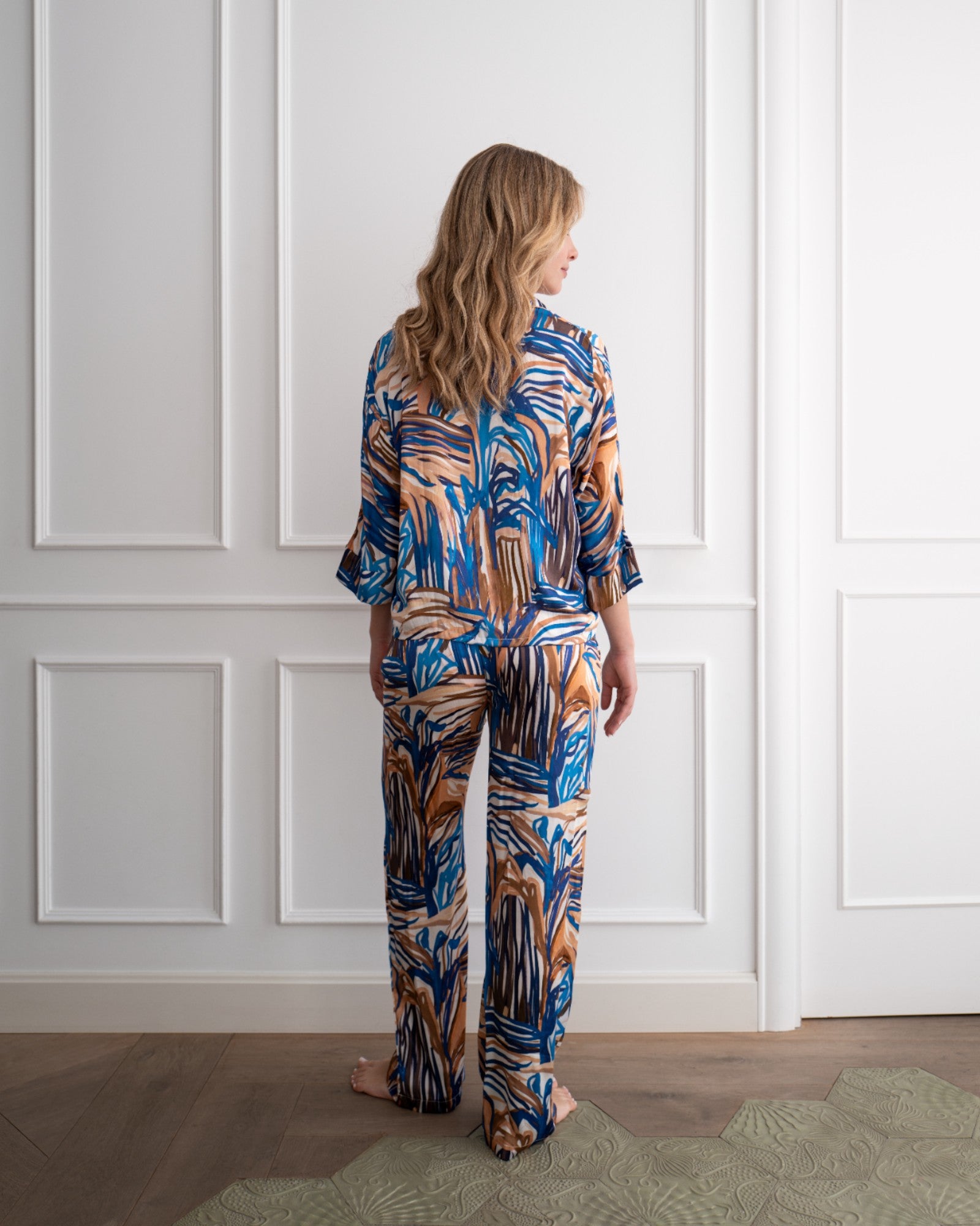 Bluse Loose Cut Blue Seaweed
