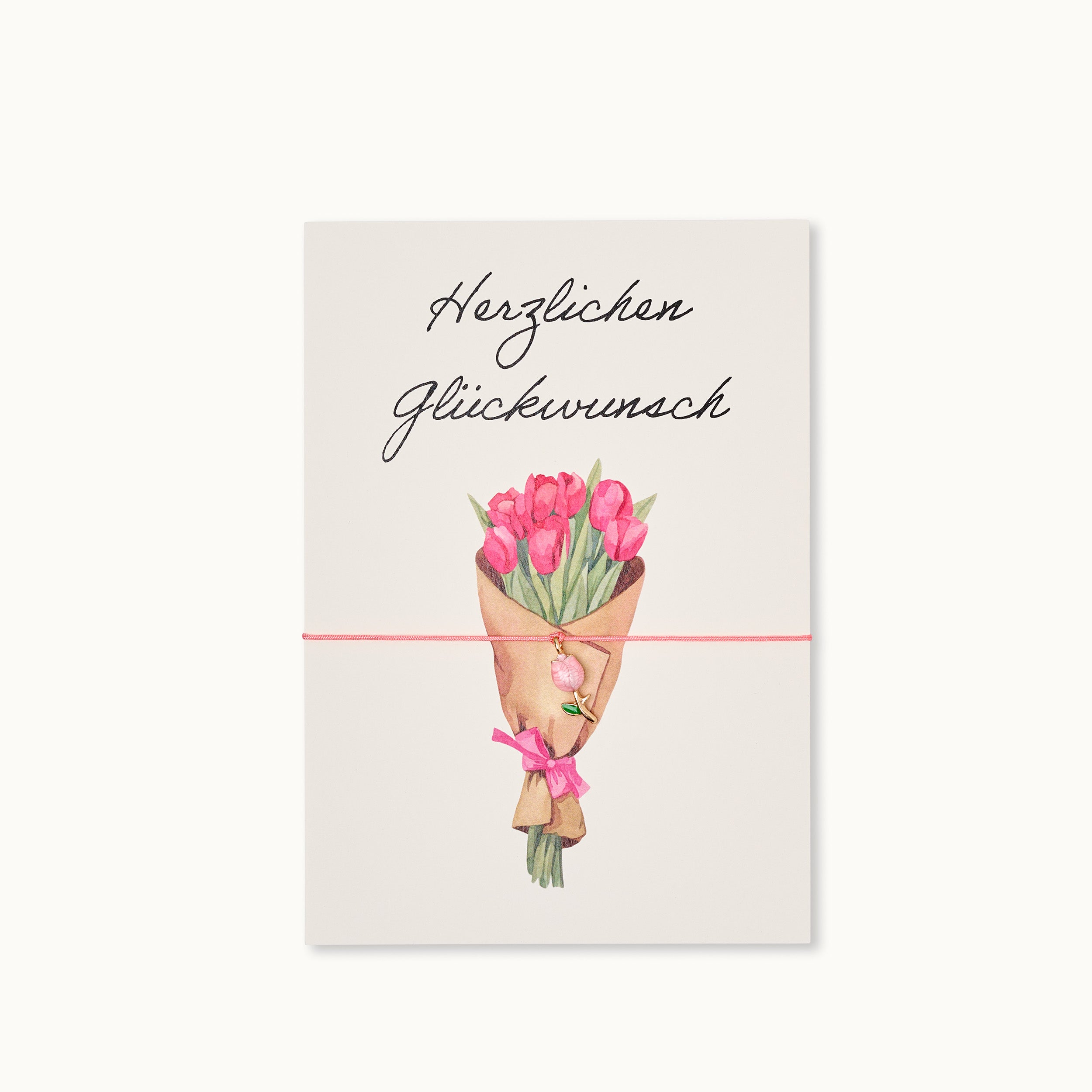 Armband-Karte: Herzlichen Glückwunsch Tulpe