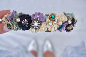 Haarreif Blumen hellblau
