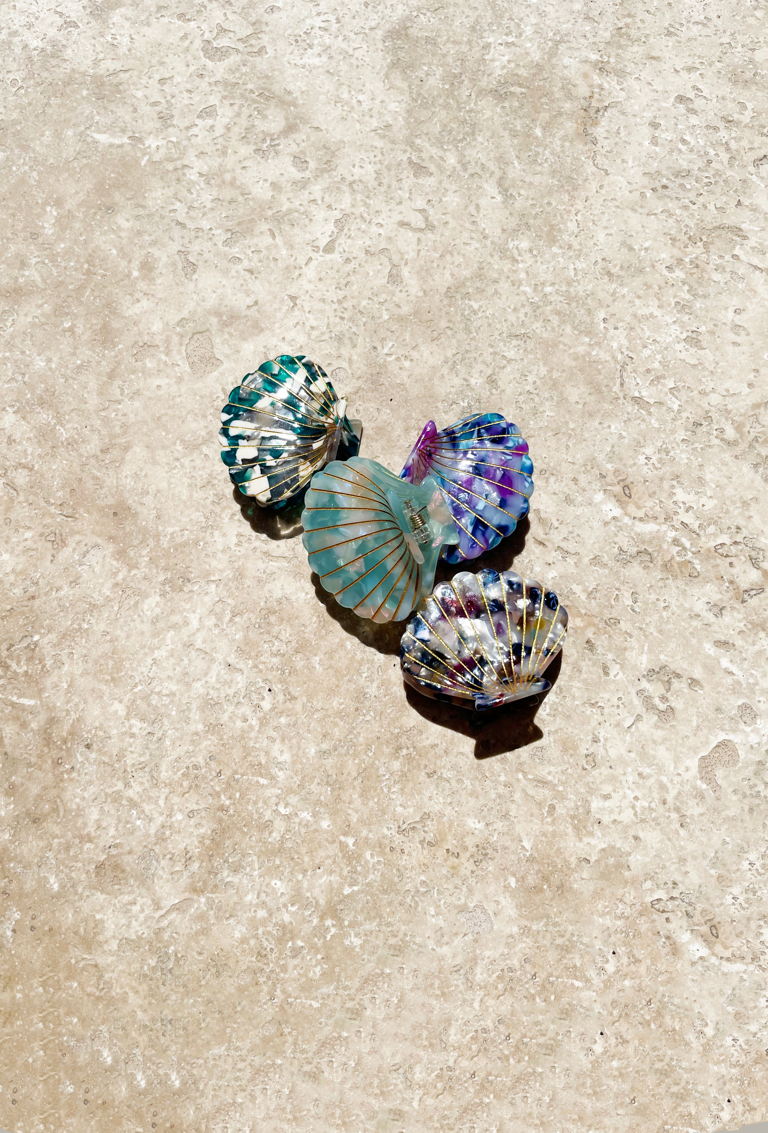 Hair Clip Shell Aqua