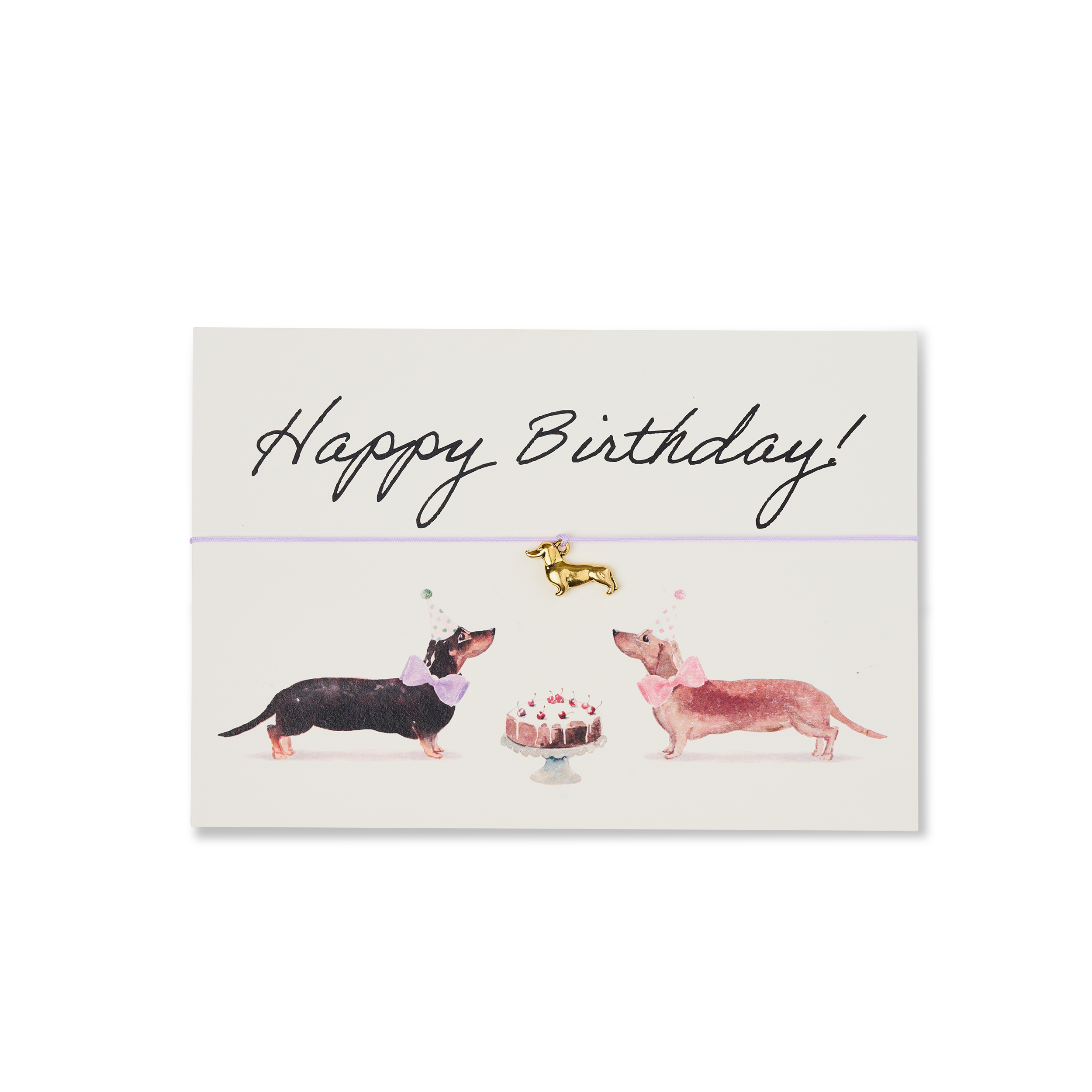 Armband-Karte: Happy Birthday Dachshund mixed