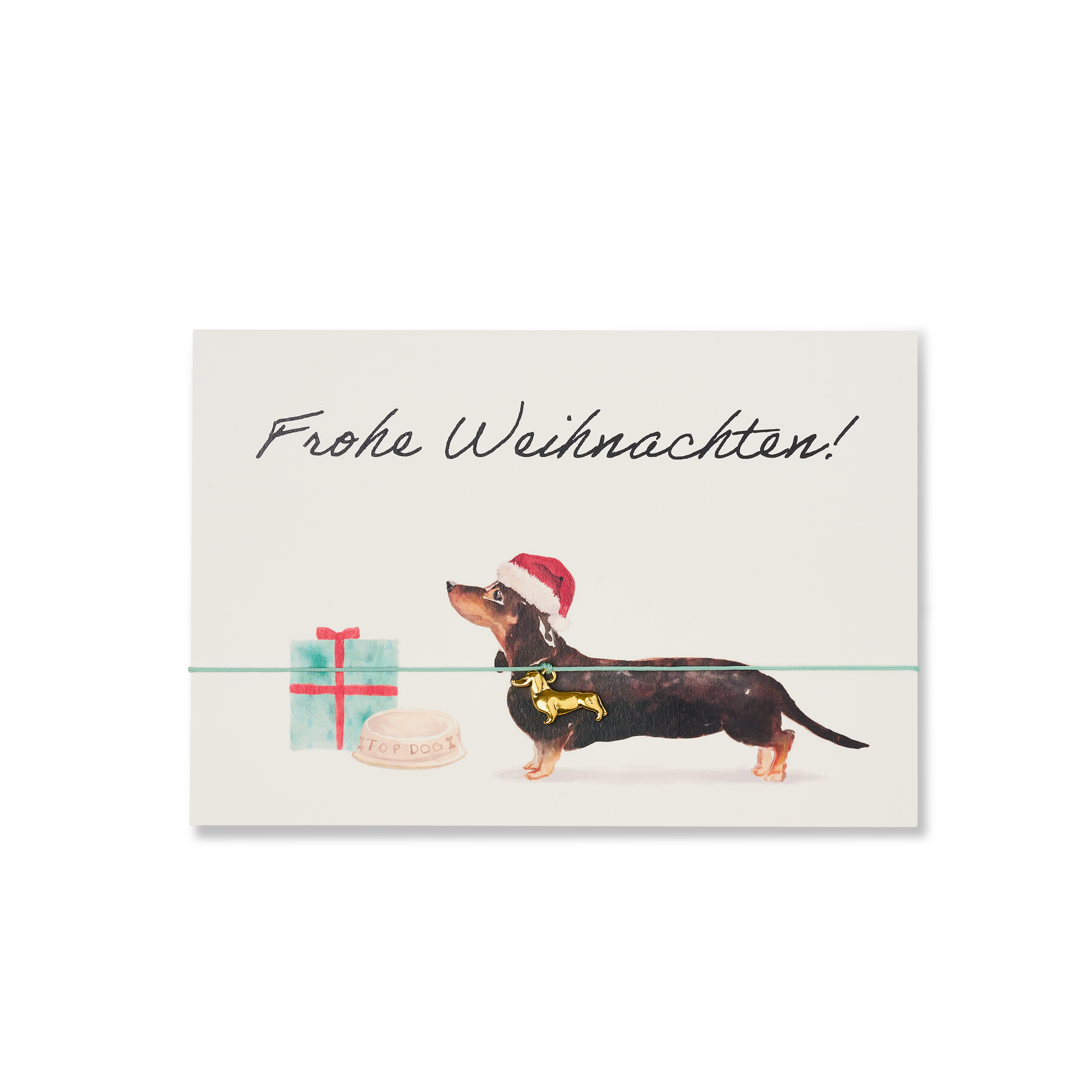 Armband-Karte: Frohe Weihnachten Dackel
