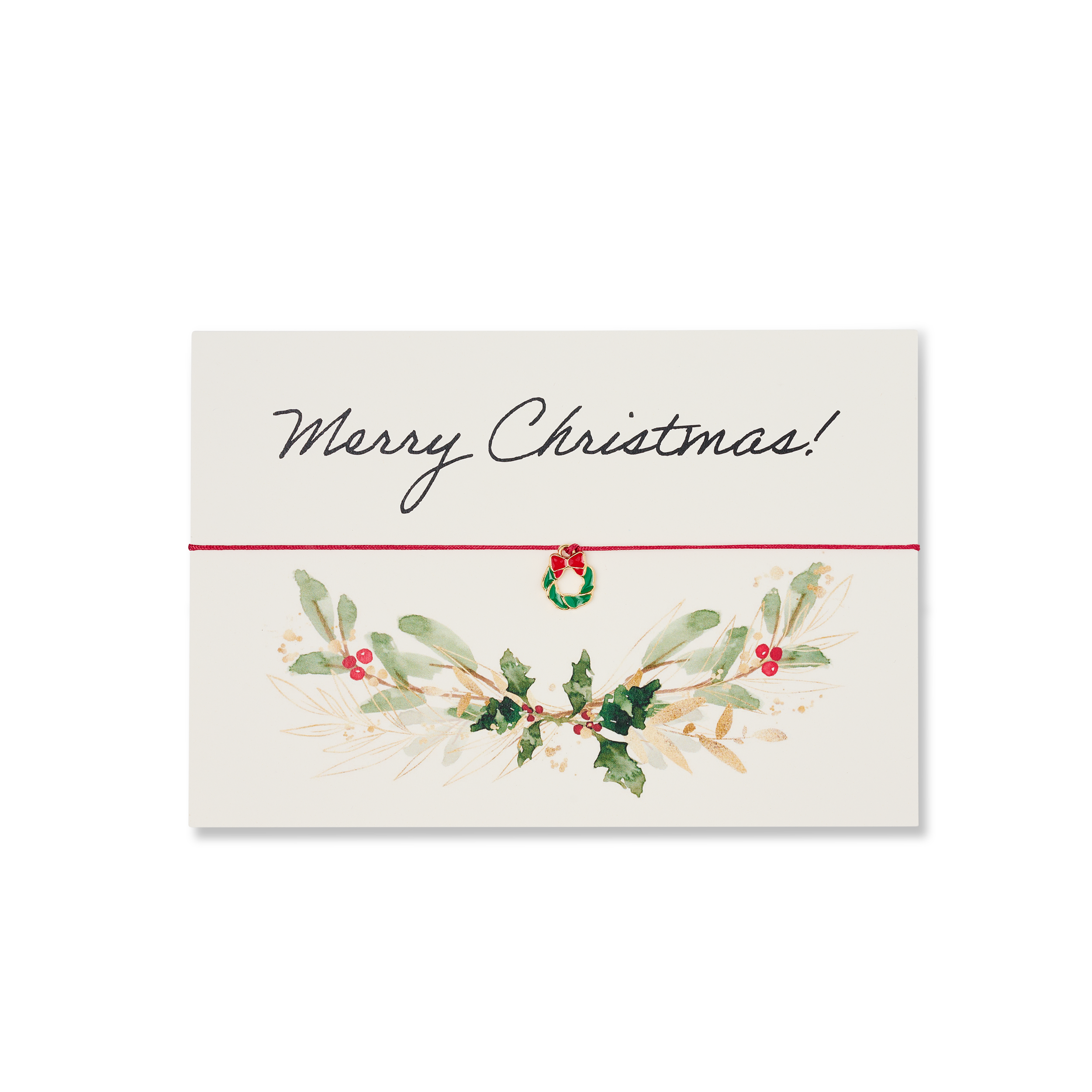 Armband-Karte: Merry Christmas Mistelzweig
