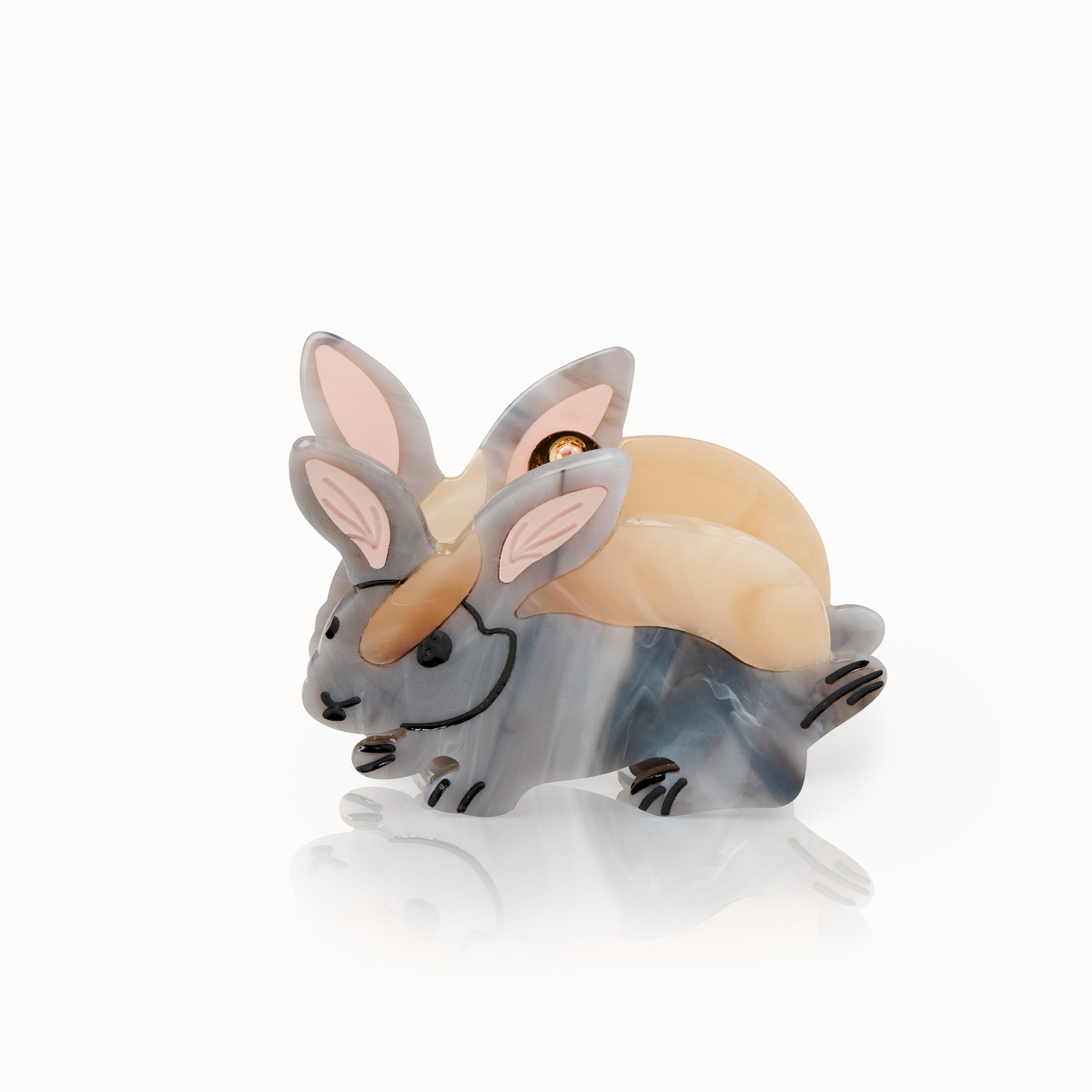 Haarklammer Hase braun