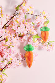 Osteranhänger aus Papier Karotten-Set- Orange