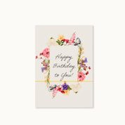 Armband-Karte: Happy Birthday Flowers