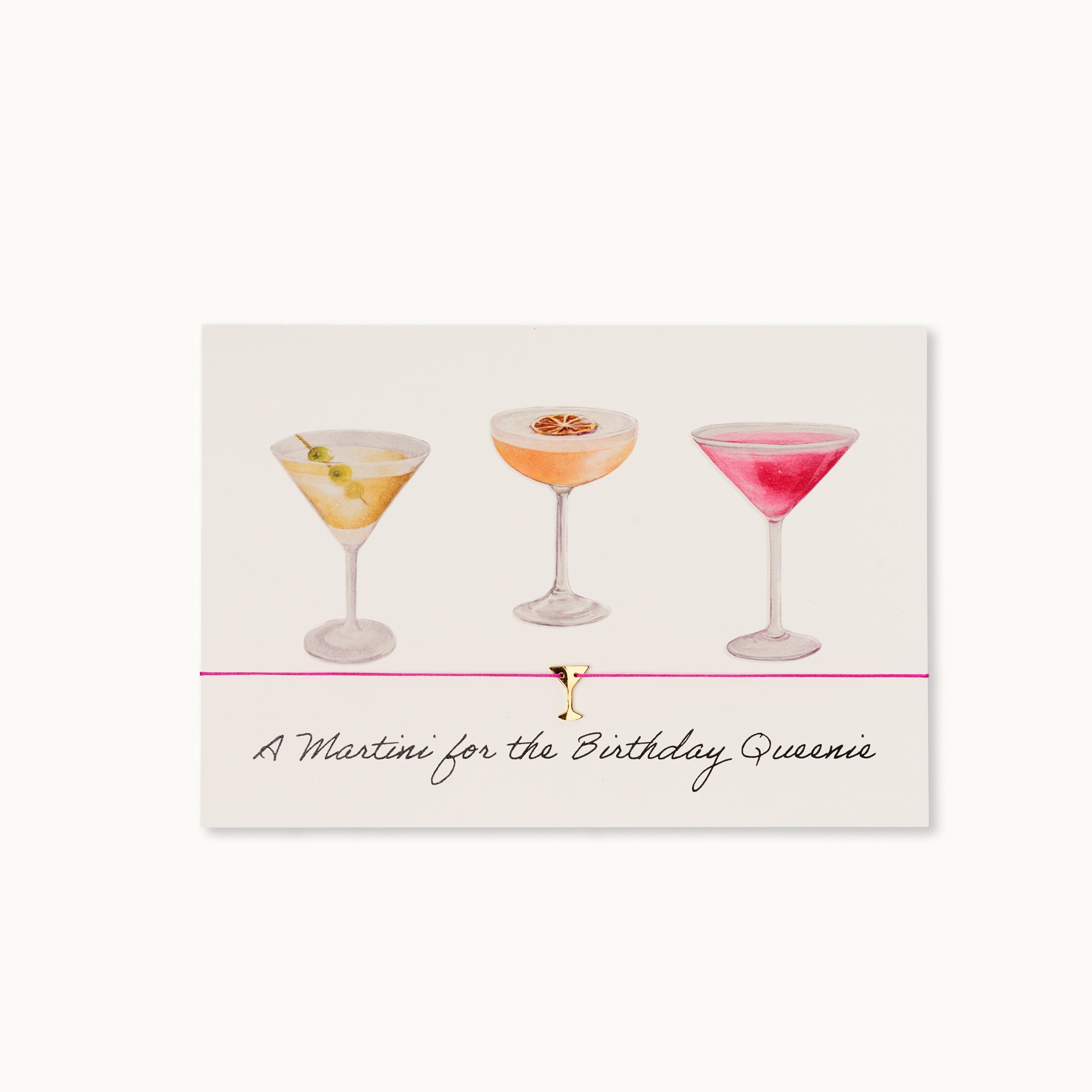 Armband-Karte: Martinis Birthday Queenie