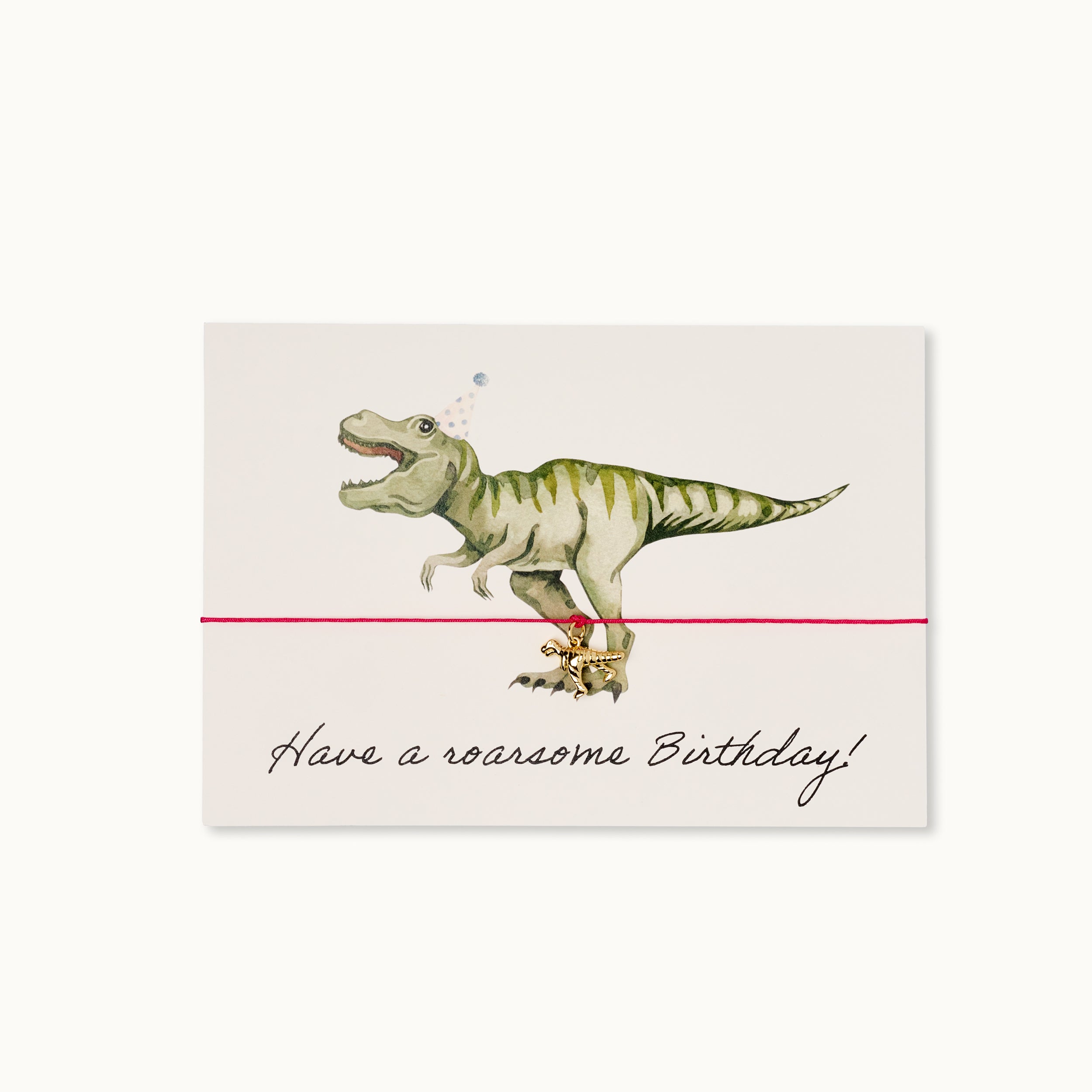 Armband-Karte: Have a roarsome Birthday! Dinosaur