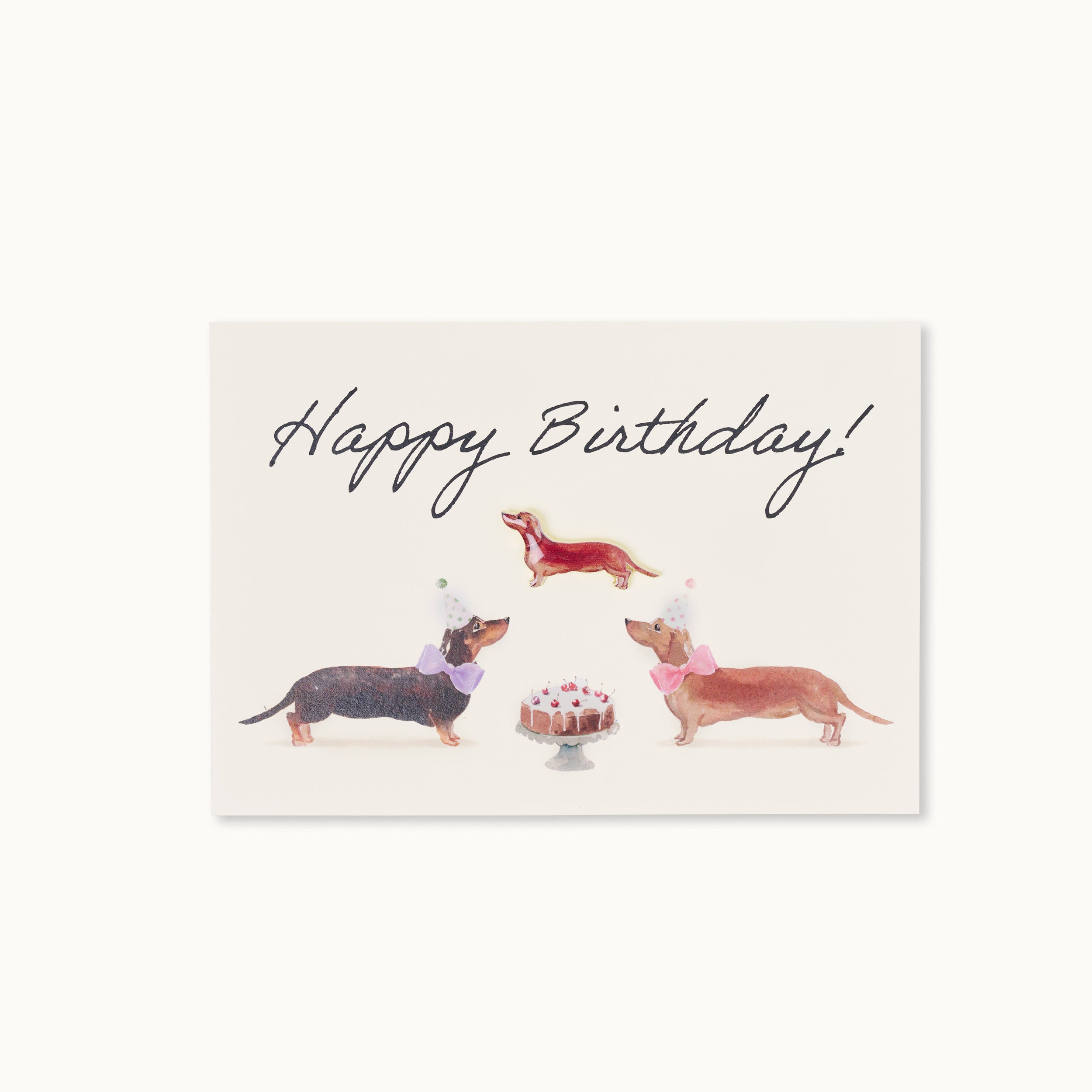 Pin-Karte: Happy Birthday Dackel Kuchen