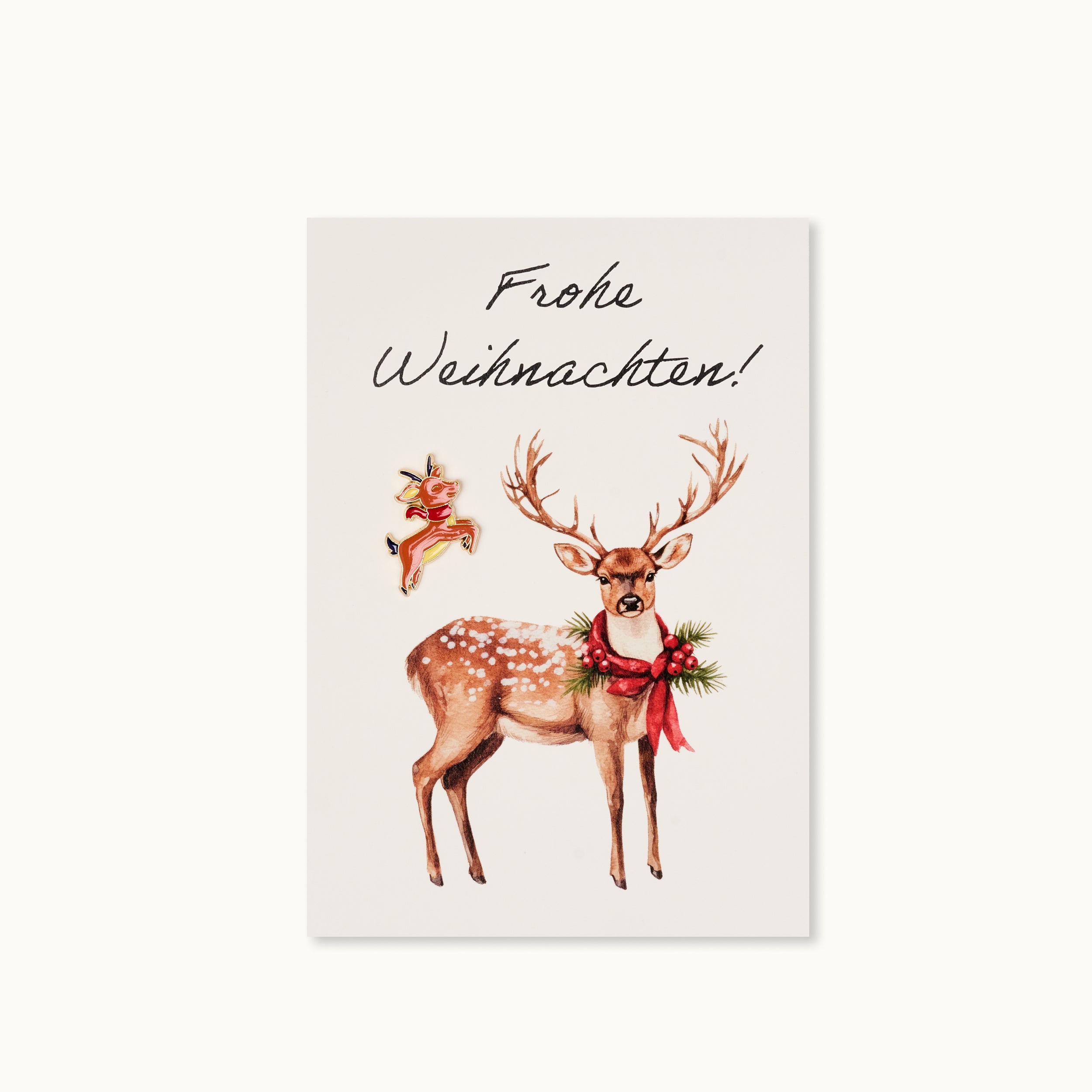 Pin-Karte: Bambi Frohe Weihnachten