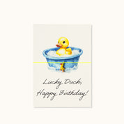 Armband-Karte: Lucky Duck, happy Birthday!