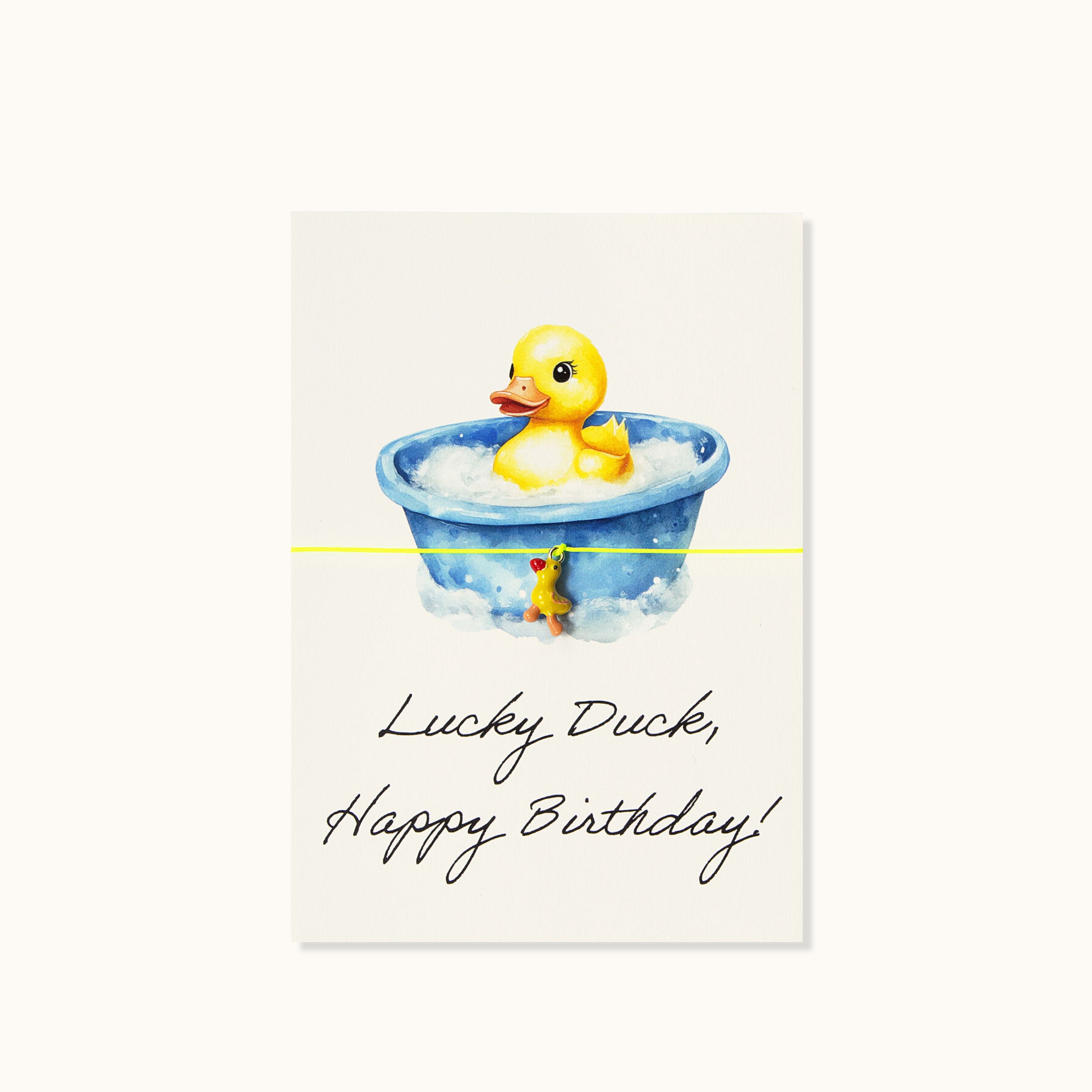 Armband-Karte: Lucky Duck, happy Birthday!