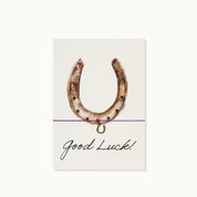 Armband-Karte: Good luck, Hufeisen