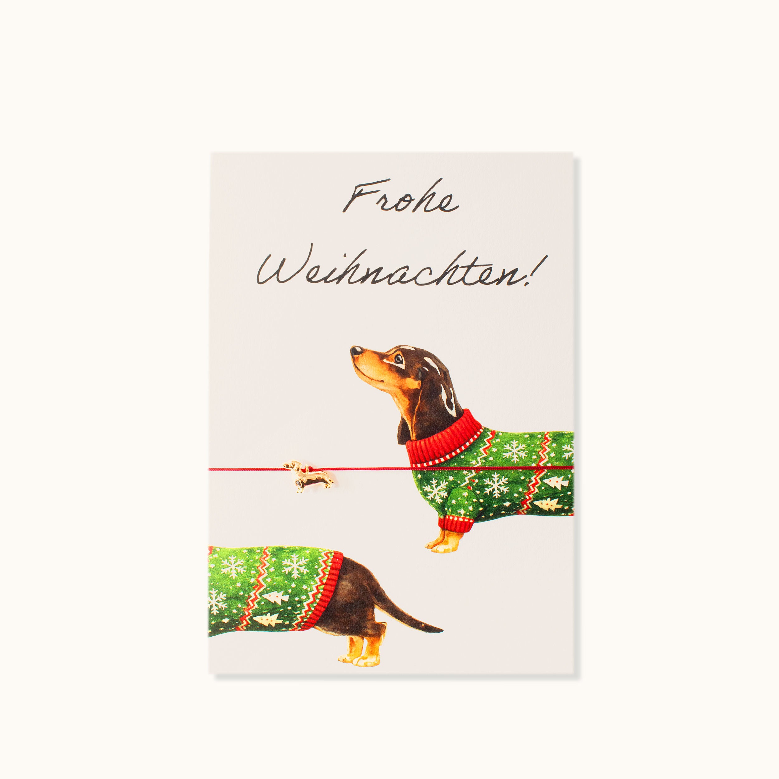 Armband-Karte: Frohe Weihnachten Dackel