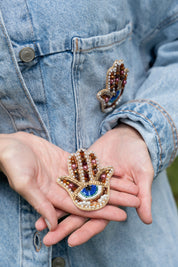 Broschenpaar: Hamsa