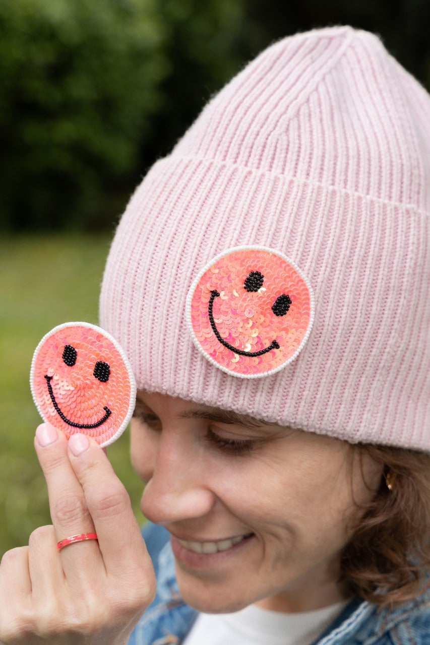 Broschenpaar: Smiley Pink
