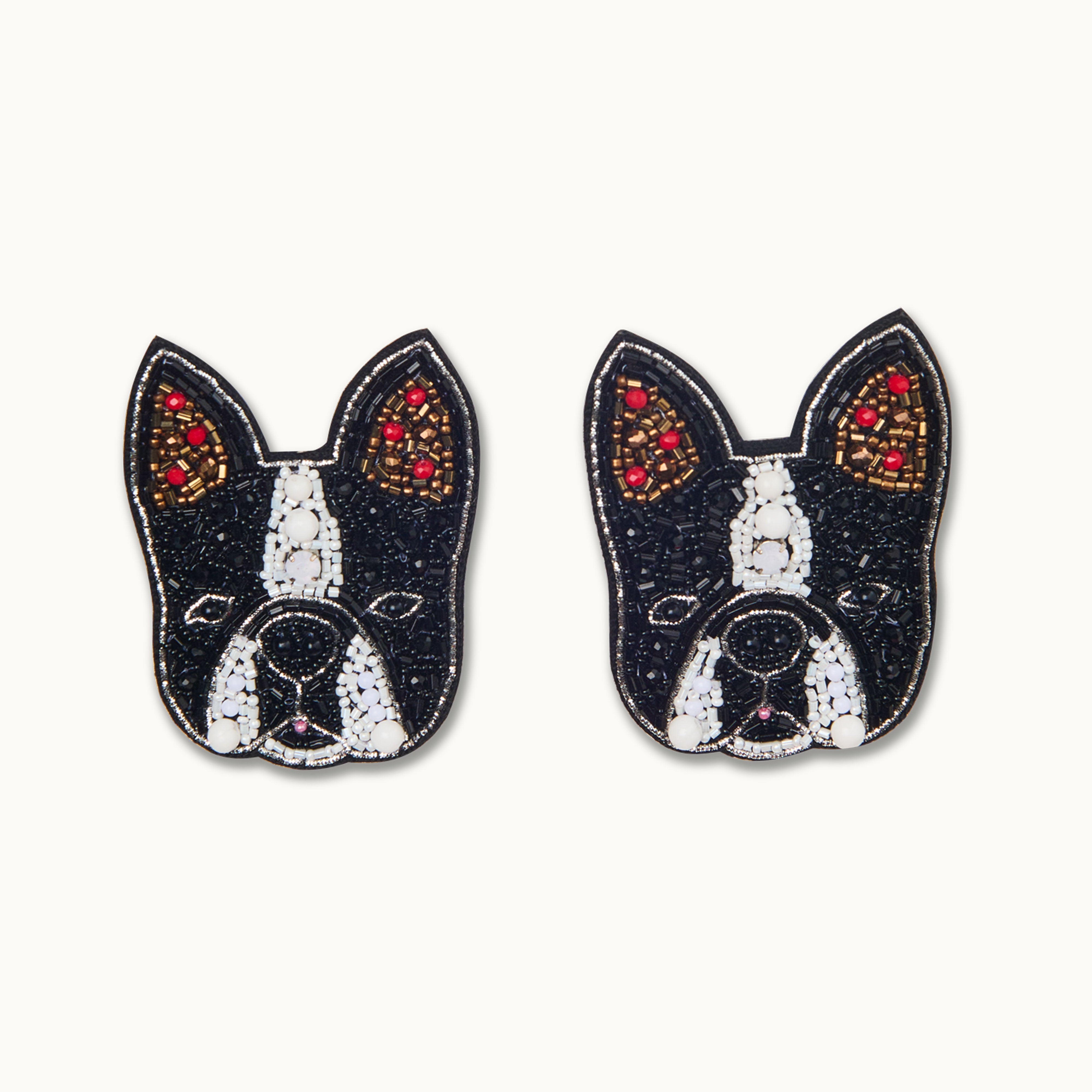 Broschenpaar: Bulldogge