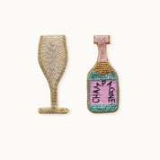 Broschenpaar: Champagne Türkis