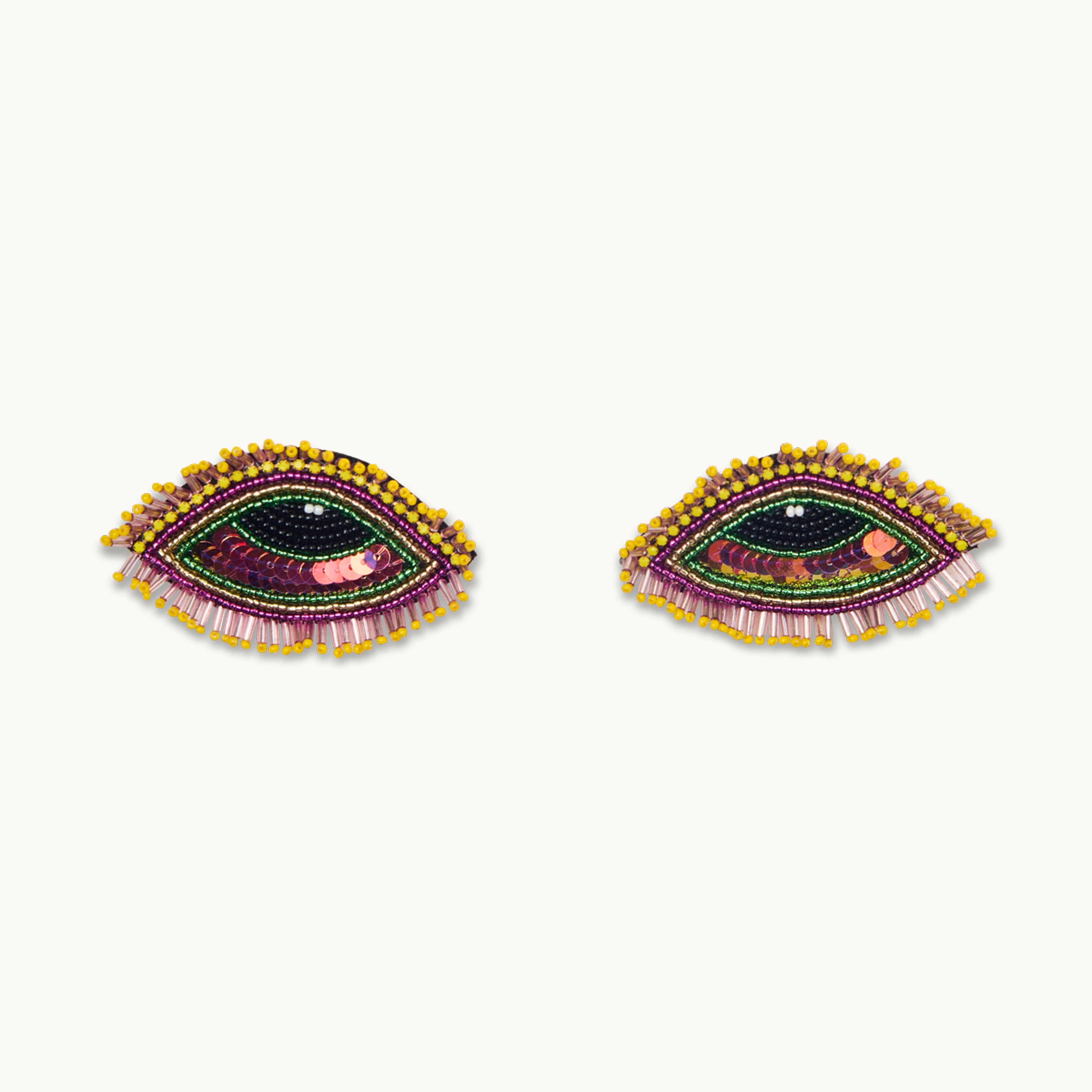 Broschenpaar: Pinker Evil Eye