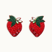 Broschenpaar: Erdbeeren