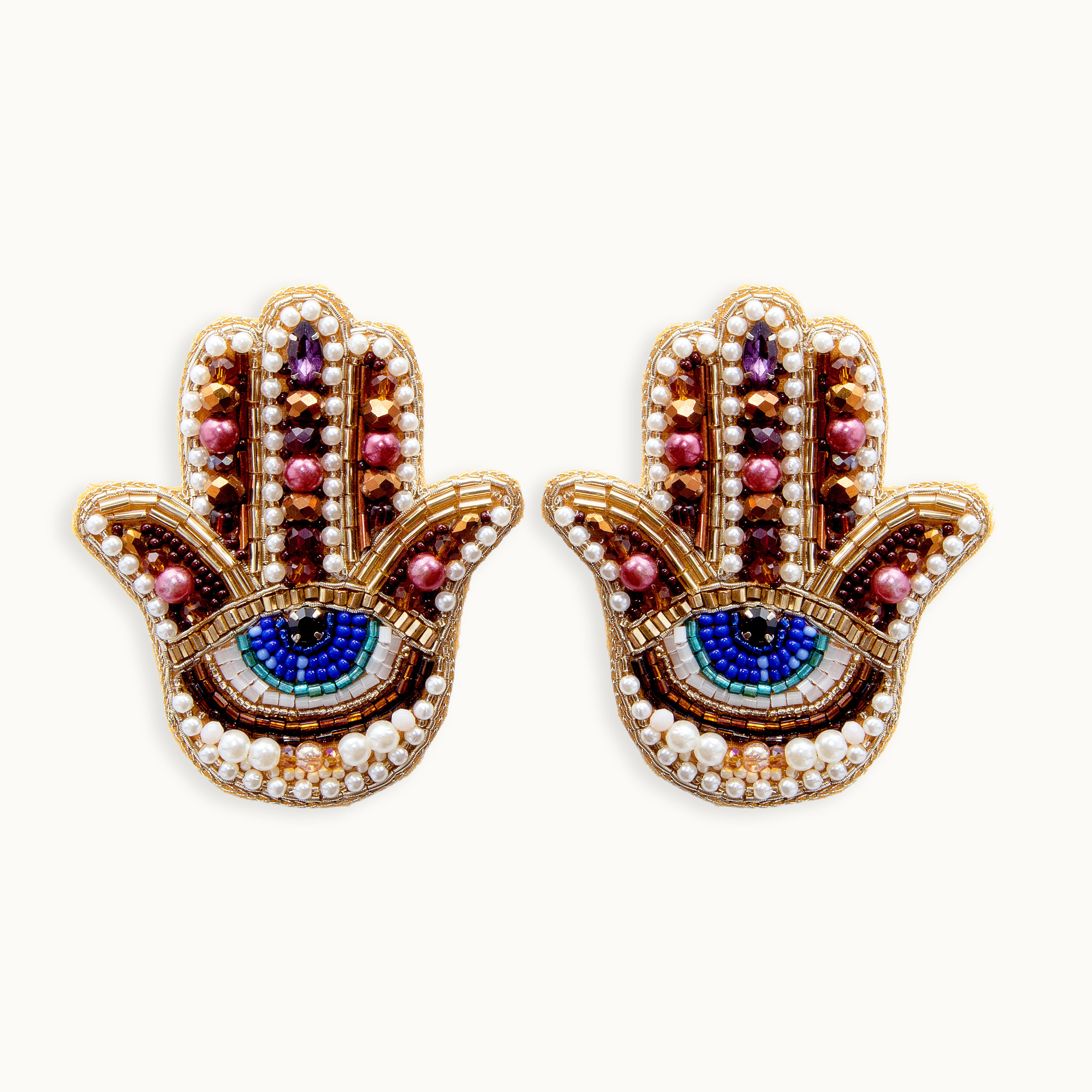 Broschenpaar: Hamsa