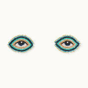Broschenpaar: Blauer Evil Eye