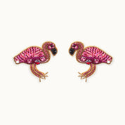 Broschenpaar: Eleganter Flamingo