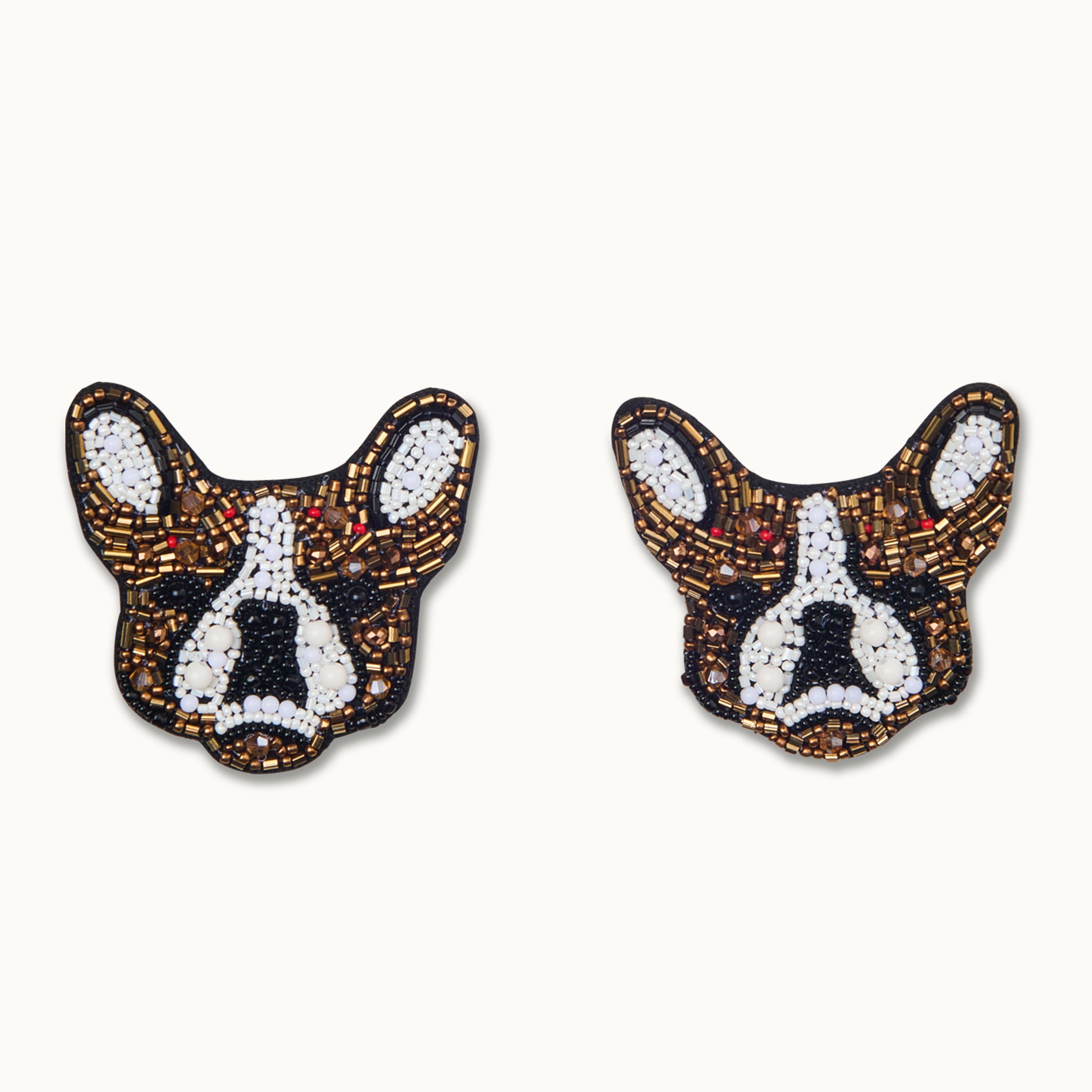Broschenpaar: Französische Bulldogge