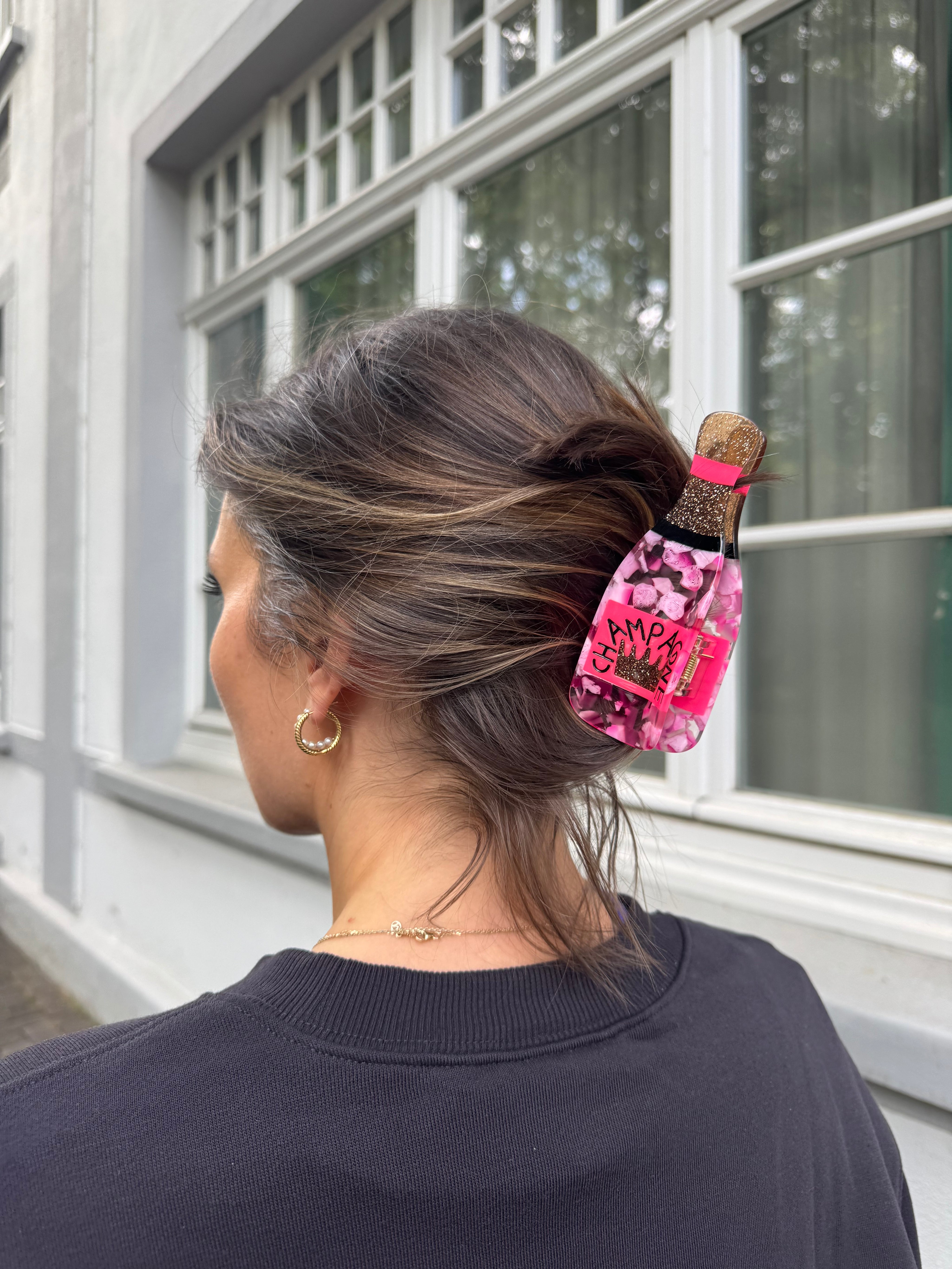 Haarklammer Champagner pink