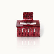 Haarklammer Square  Red Glitter