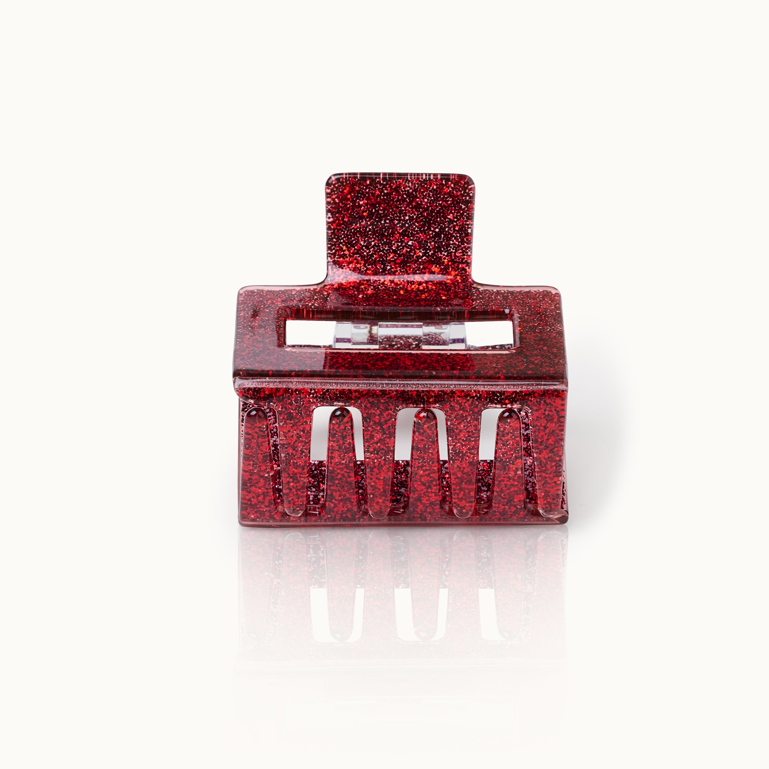 Haarklammer Square  Red Glitter
