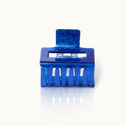 Haarklammer Square  Blue Glitter